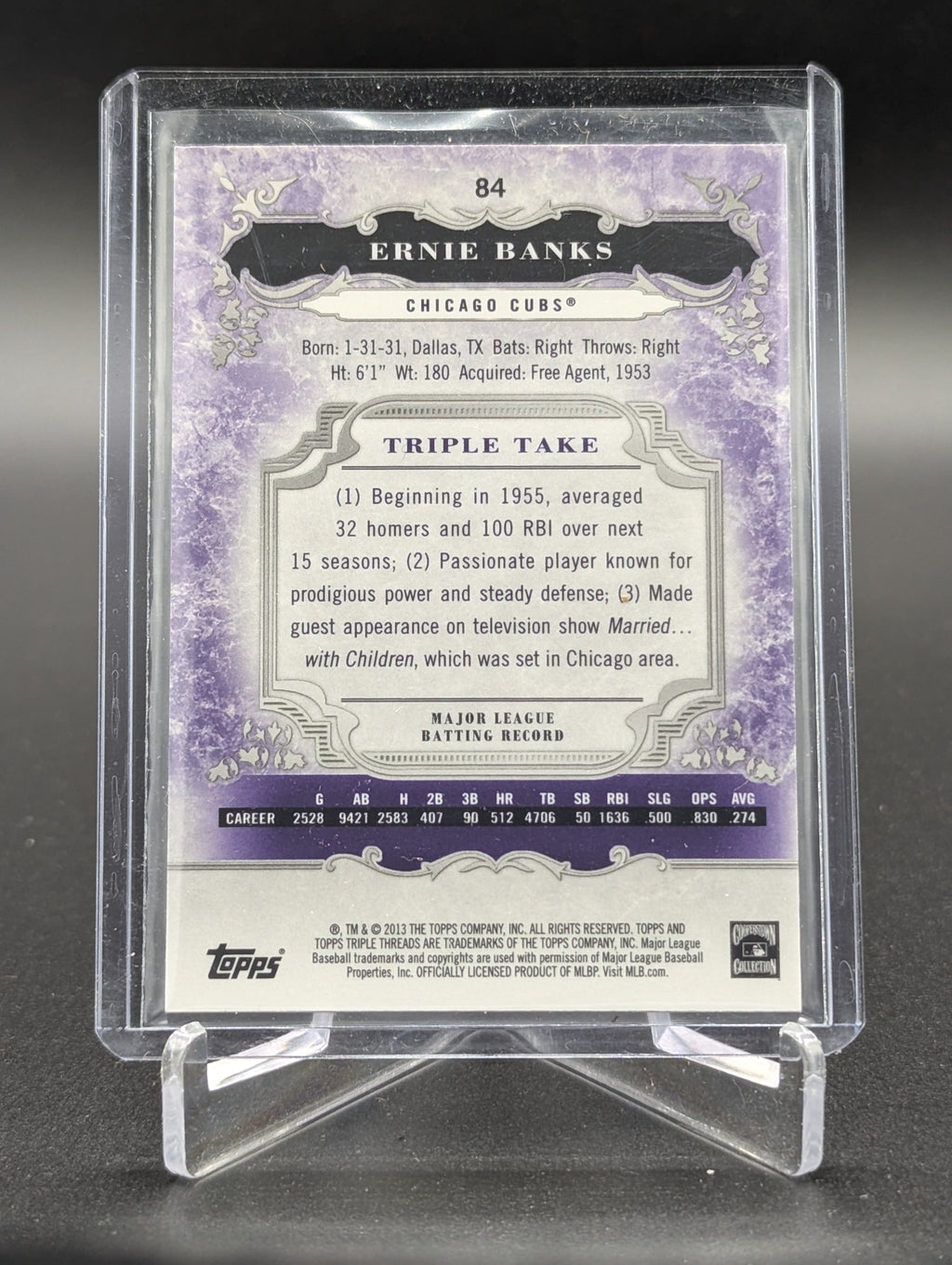 2013 Topps Triple Threads Amethyst #84 Ernie Banks #/650 Cubs