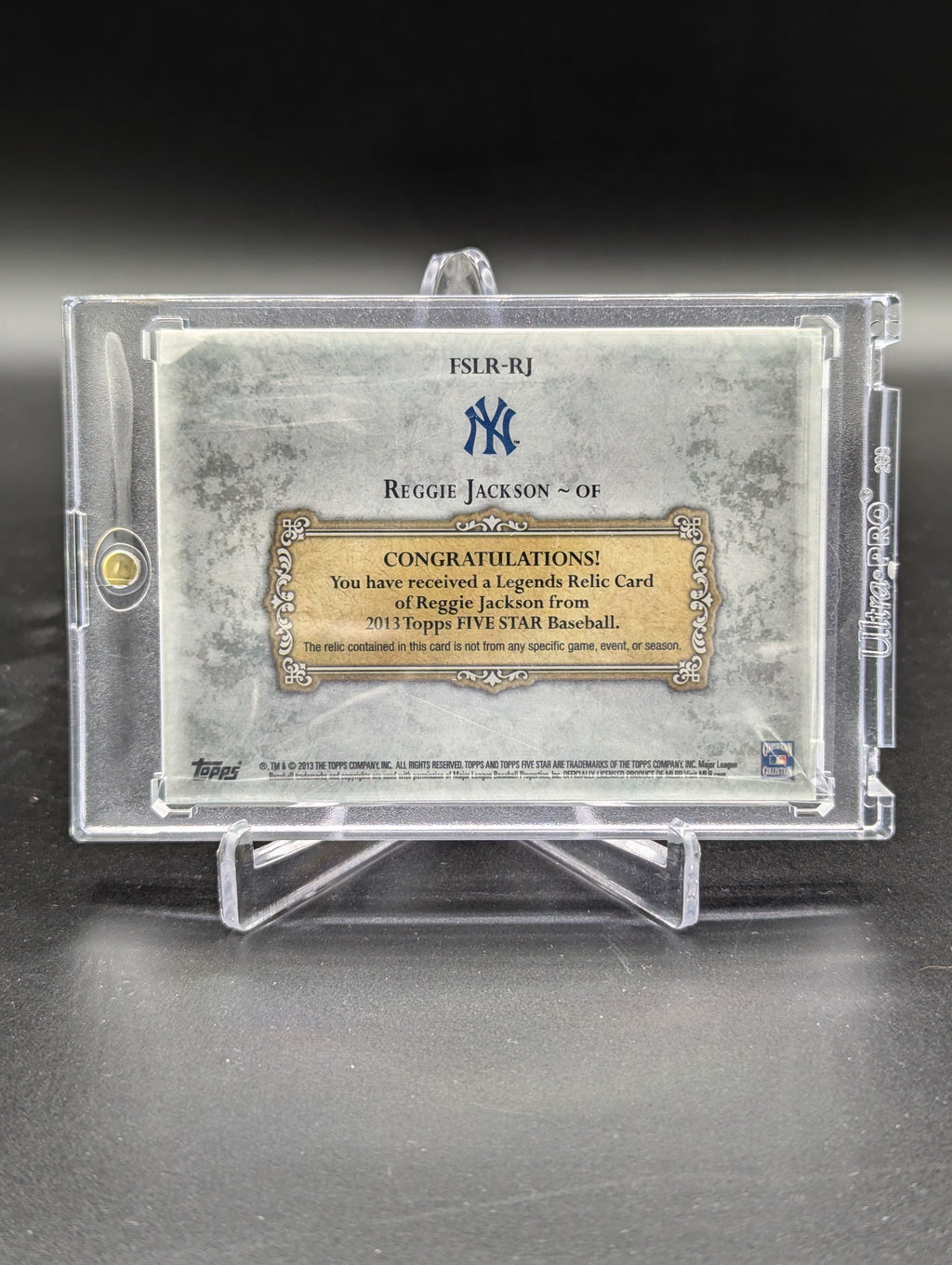 2013 Topps Five Star Legend Relic #FSLR-RJ Reggie Jackson #/25 Yankees