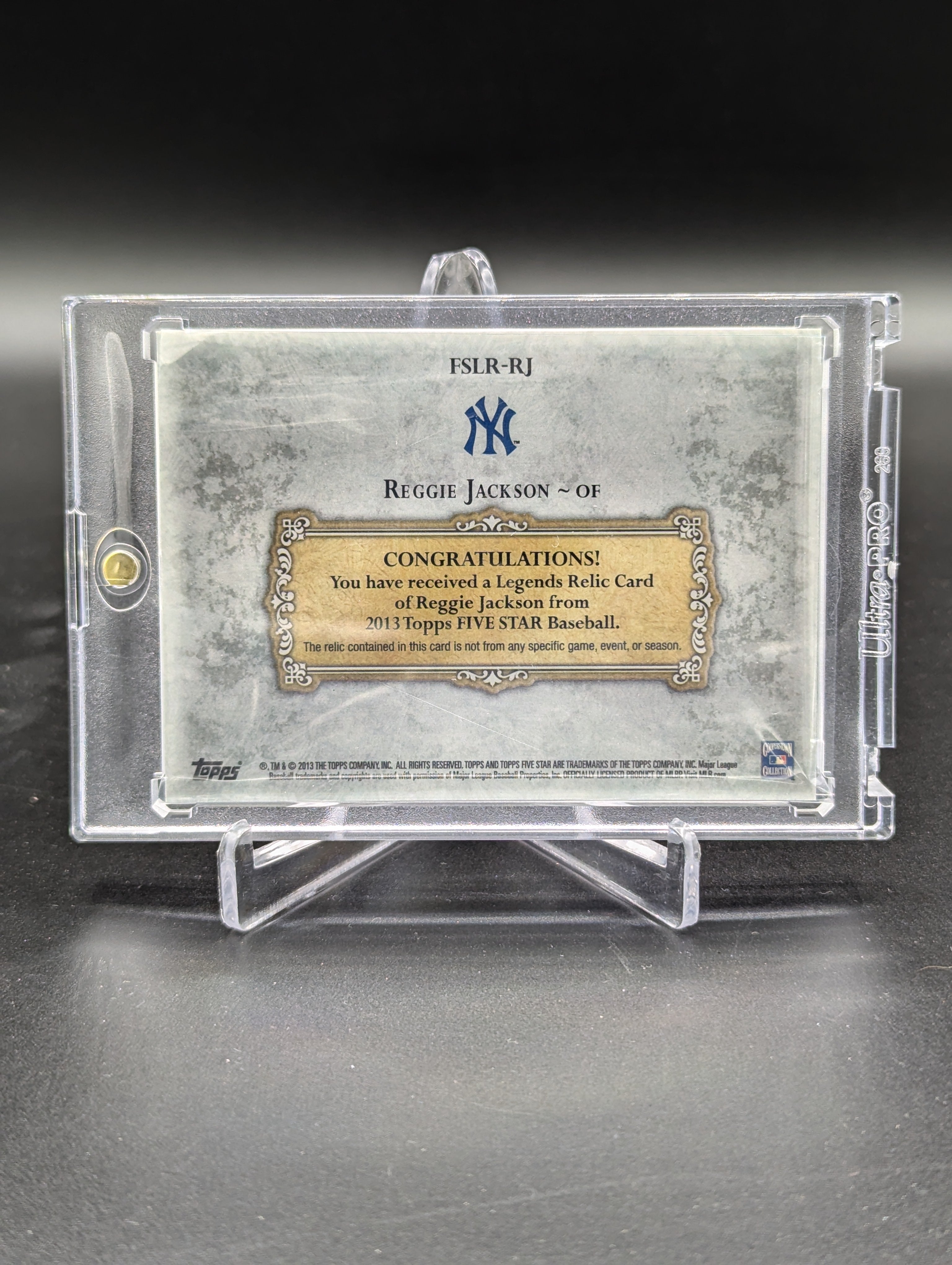 2013 Topps Five Star Legend Relic #FSLR-RJ Reggie Jackson #/25 Yankees