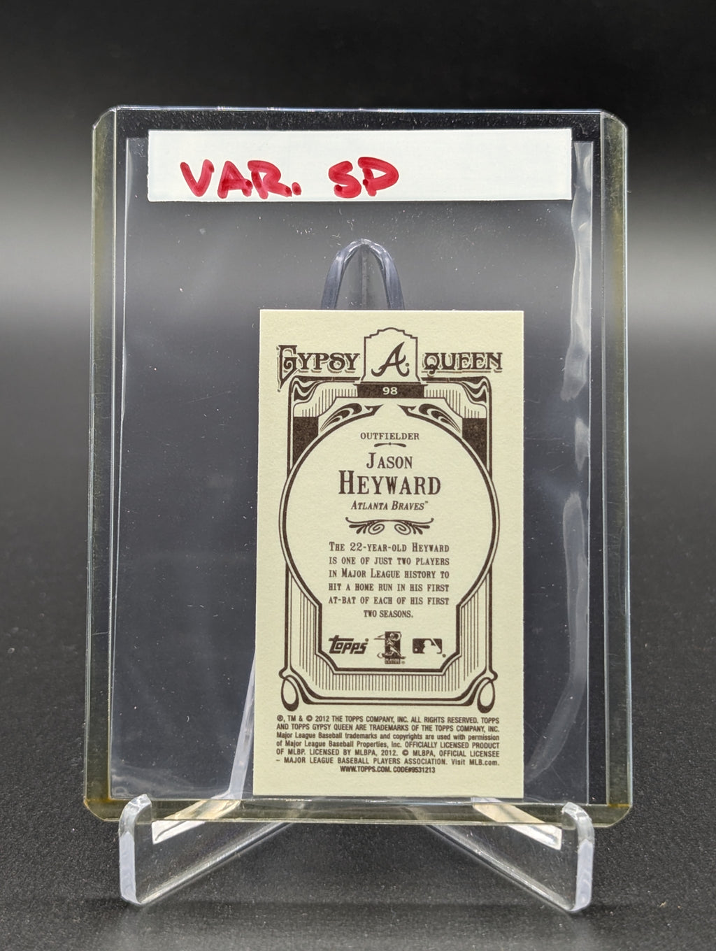 2012 Topps Gypsy Queen Mini Image Variation #98 Jason Heyward Braves