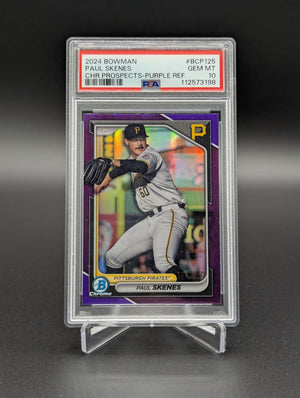 2024 Bowman Chrome Purple Refractor /250 #BCP125 Paul Skenes PSA 10