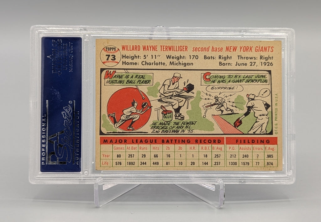 1956 Topps #73 Wayne Terwilliger PSA 6 Giants