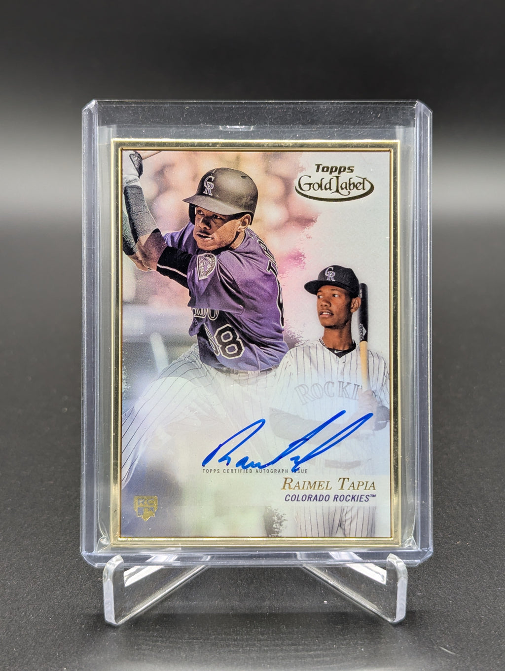 2017 Topps Gold Label Gold Framed Auto #FA-RT Ramel Tapia RC Rockies