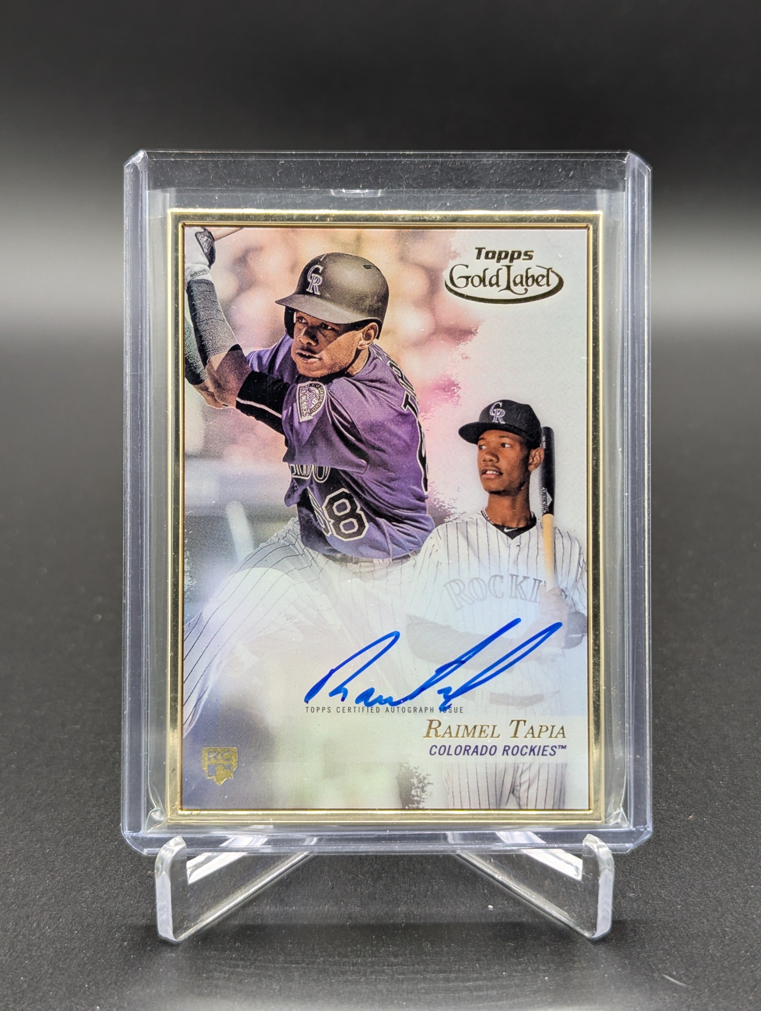 2017 Topps Gold Label Gold Framed Auto #FA-RT Ramel Tapia RC Rockies