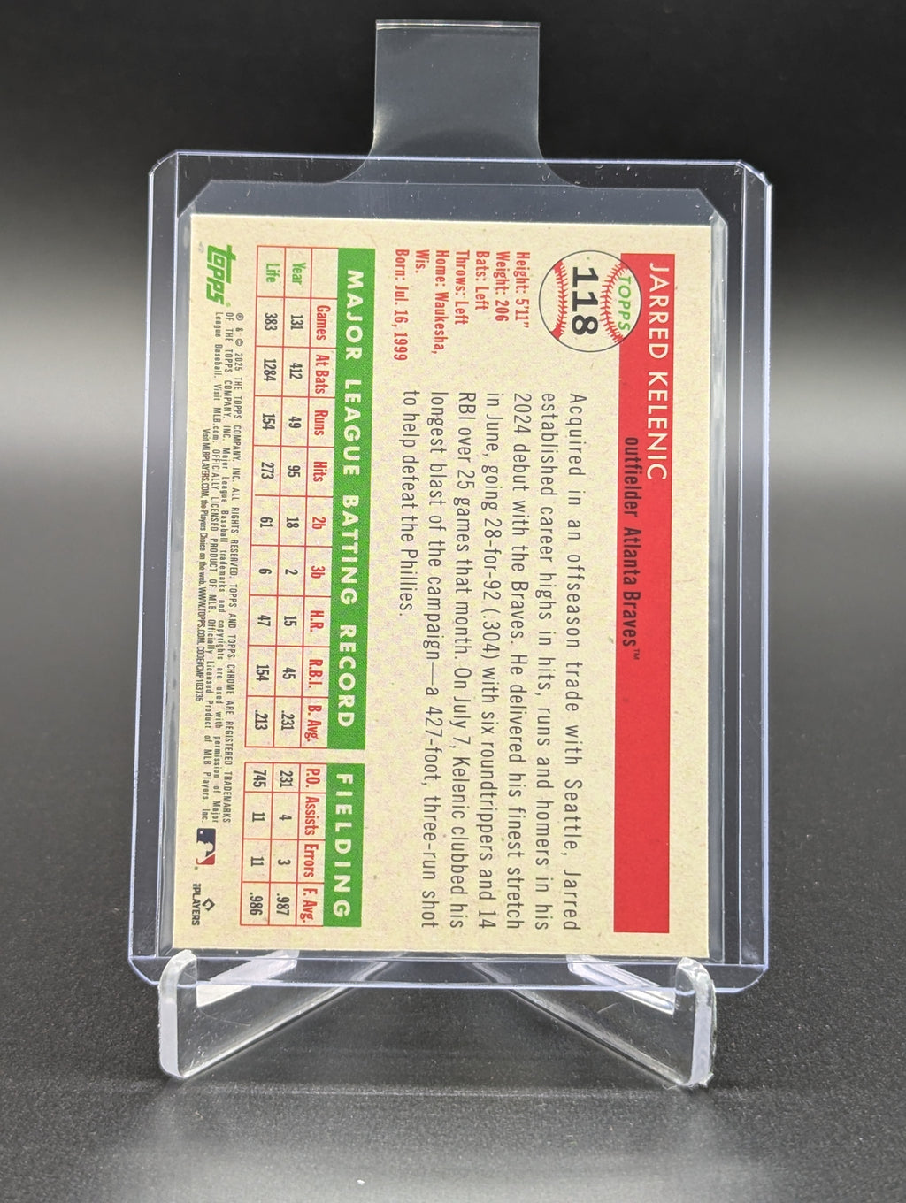 2025 Topps Chrome Platinum Mini Diamond /75 #118 Jarred Kelenic
