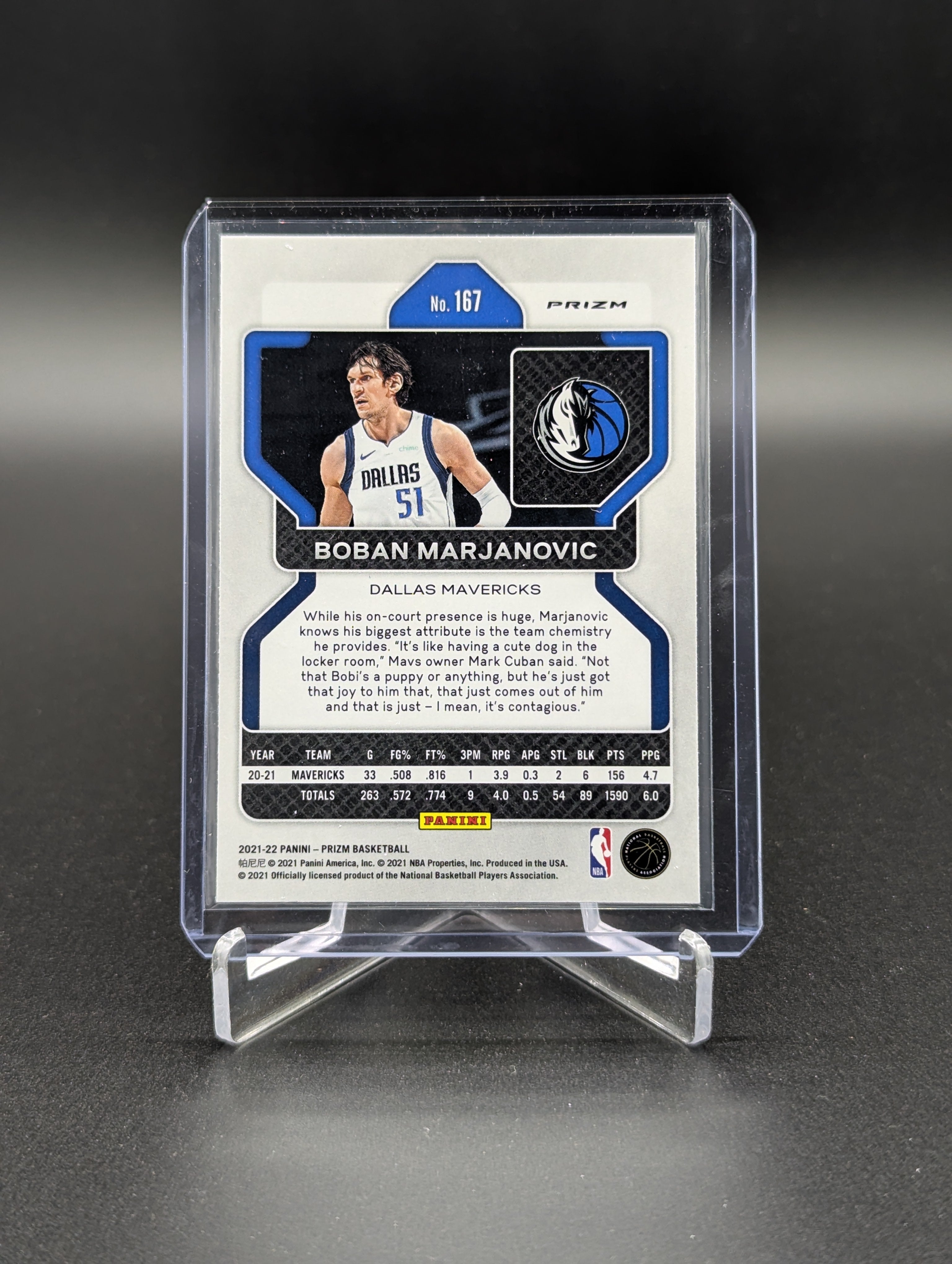2021-22 Panini Prizm Silver #167 Boban Marjanovic Mavericks