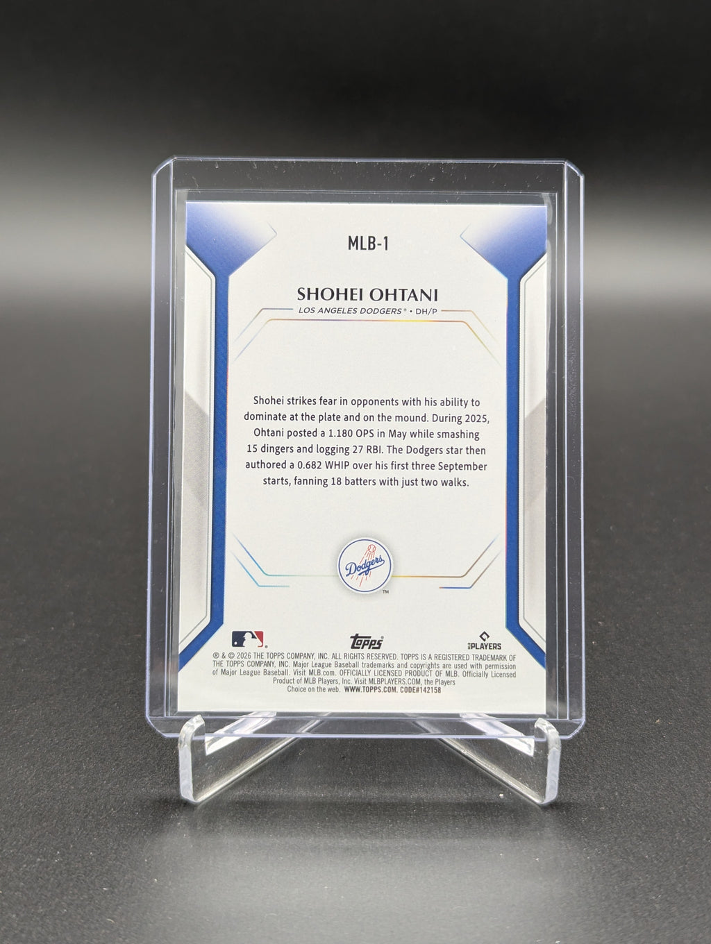 2026 Topps Collectors Kit Foil Exclusive #MLB-1 Shohei Ohtani