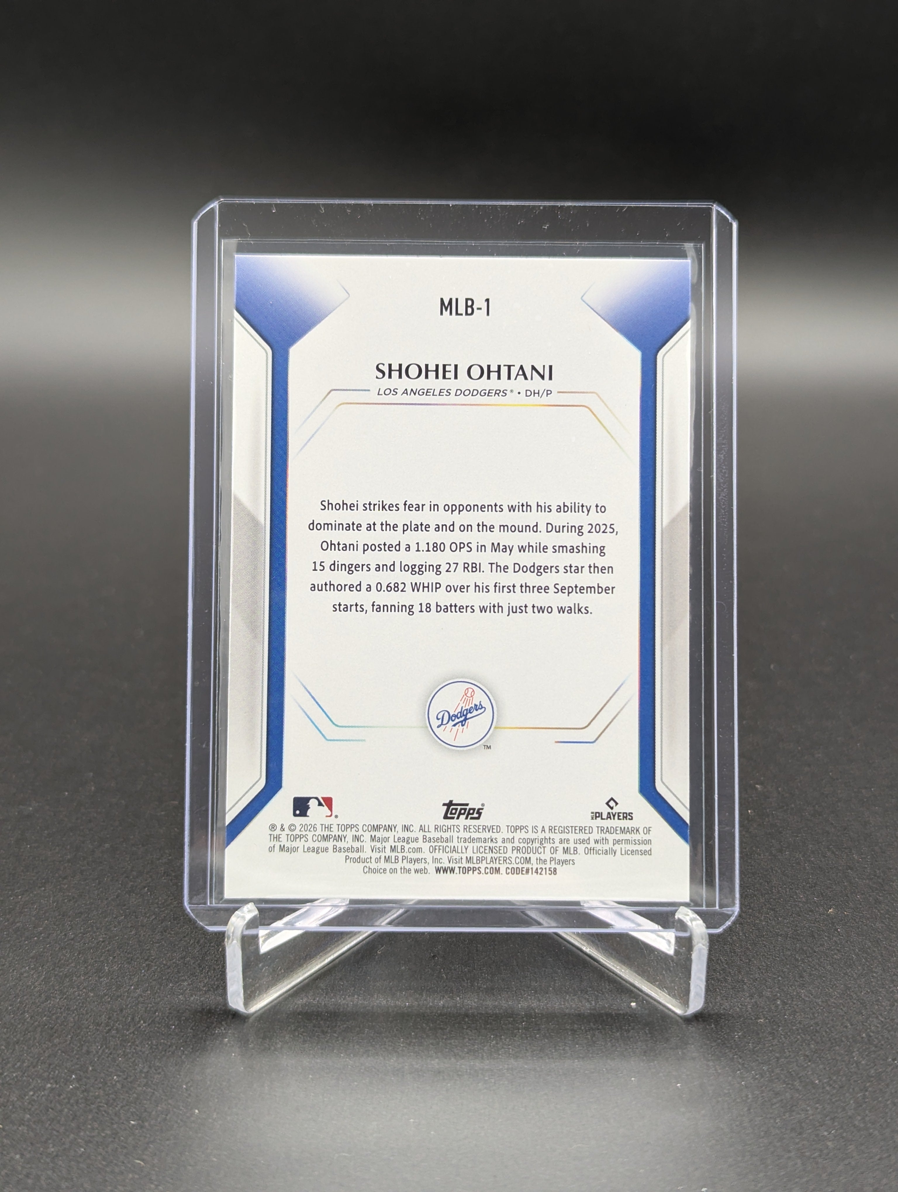 2026 Topps Collectors Kit Foil Exclusive #MLB-1 Shohei Ohtani