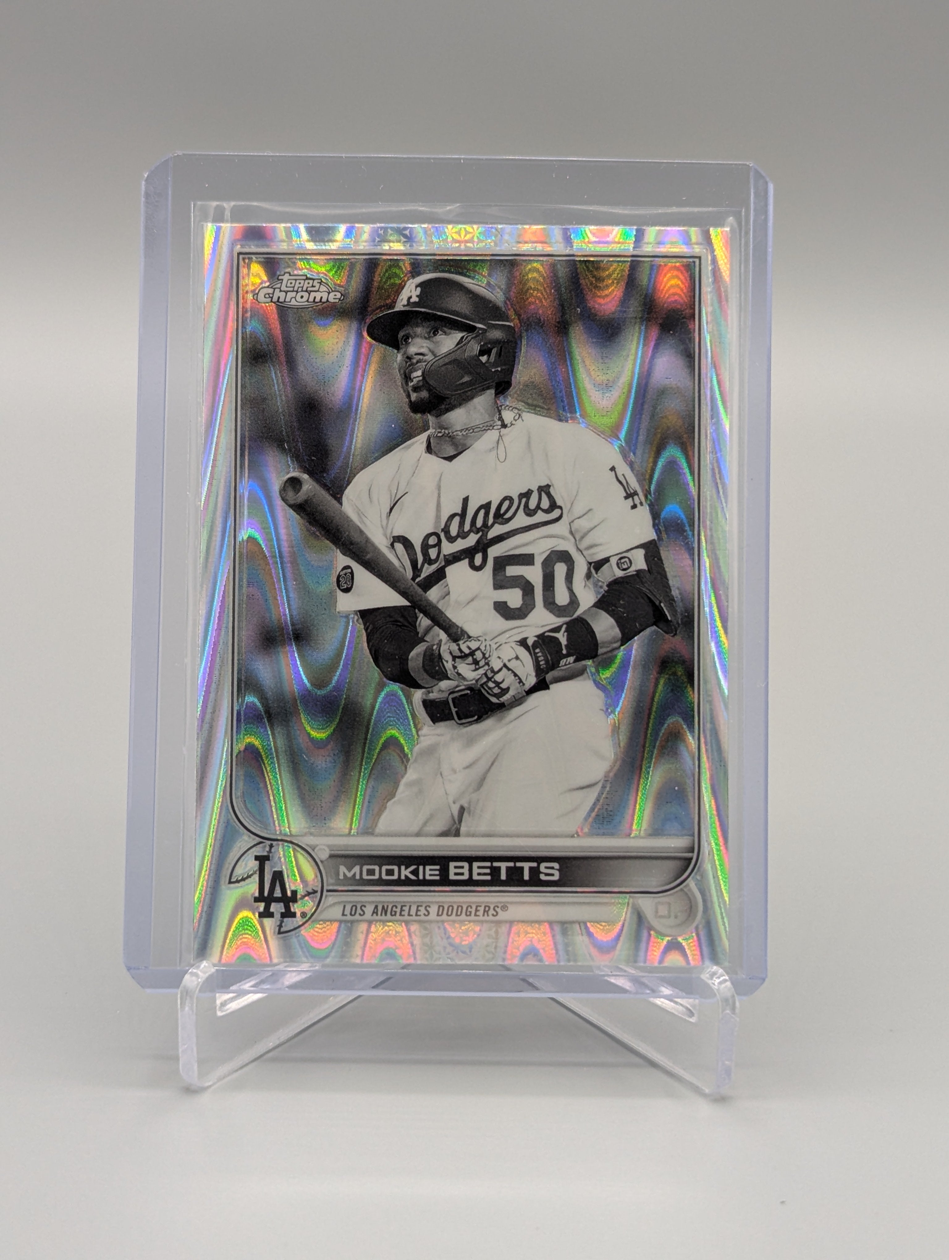 2022 Topps Chrome Sonic Black & White RayWave #100 Mookie Betts Dodgers