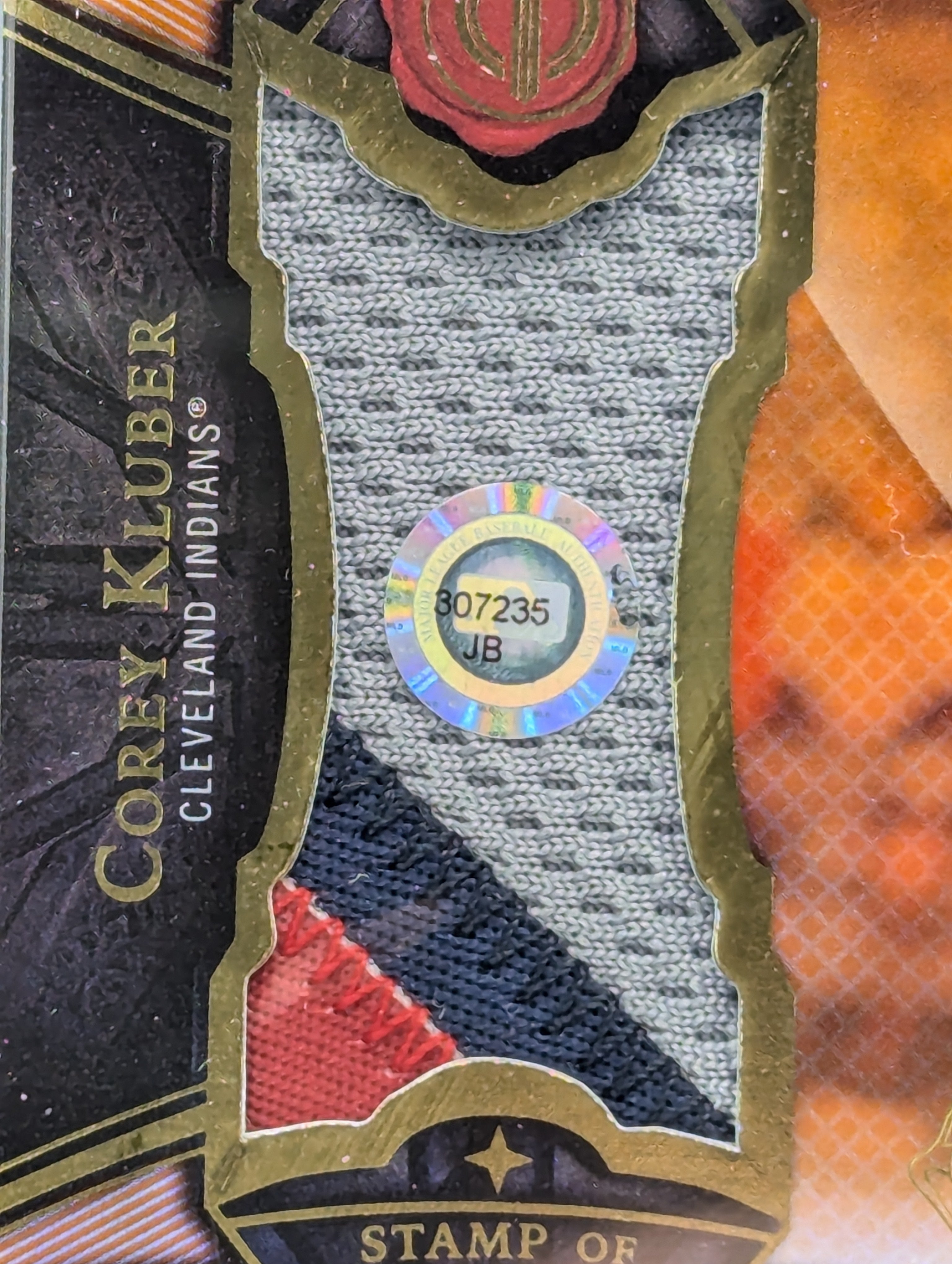 2016 Topps Tribute Stamp Of Approval Relic Orange #SOA-CK Corey Kluber #/25 Indians