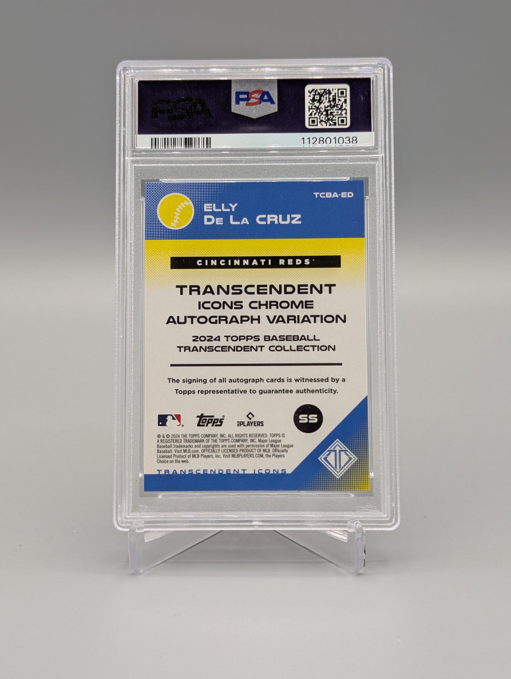 2024 Topps Transcendent Icons Red Ref Elly de la Cruz RC auto #/5 PSA 10 Reds