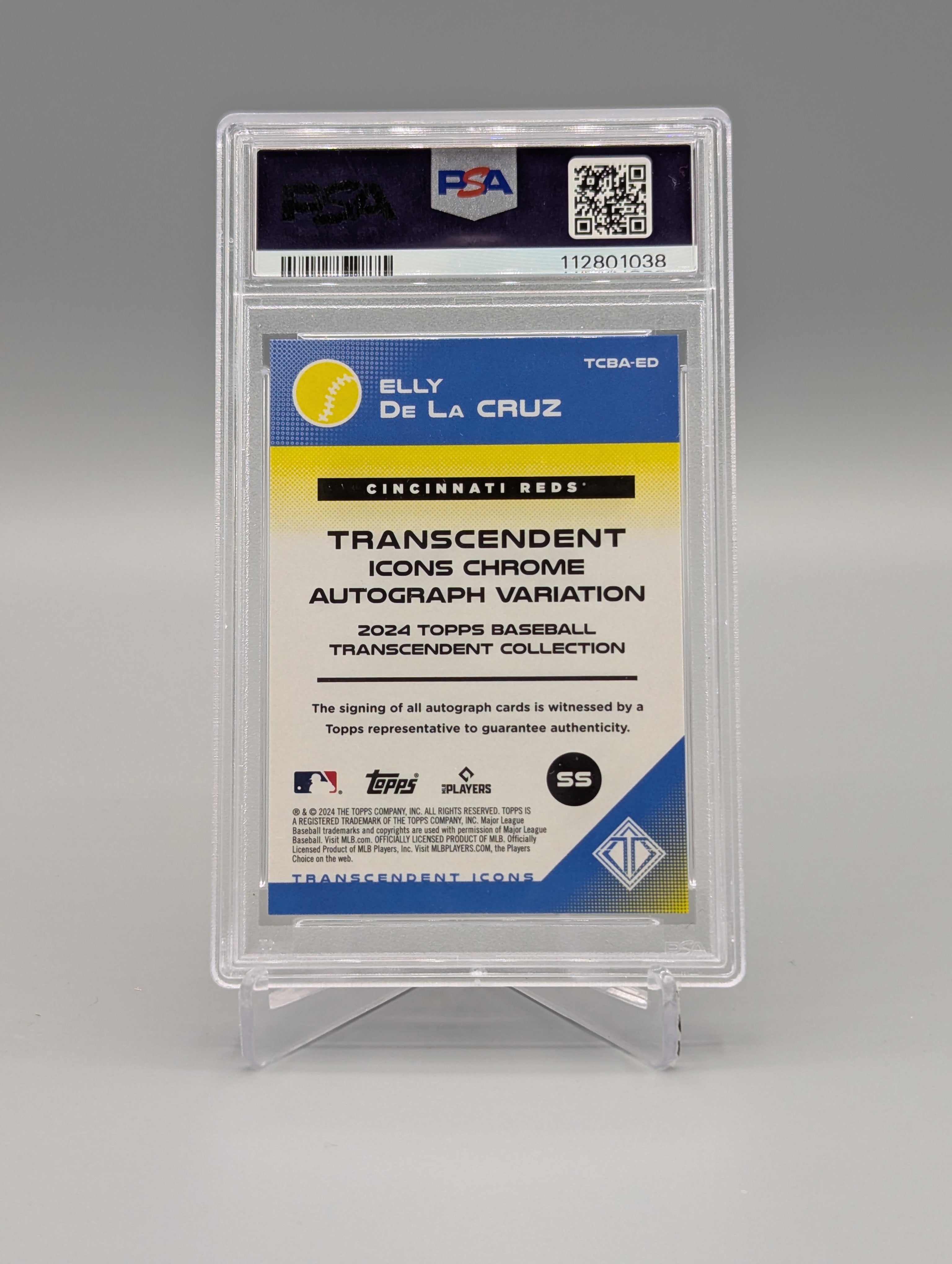 2024 Topps Transcendent Icons Red Ref Elly de la Cruz RC auto #/5 PSA 10 Reds