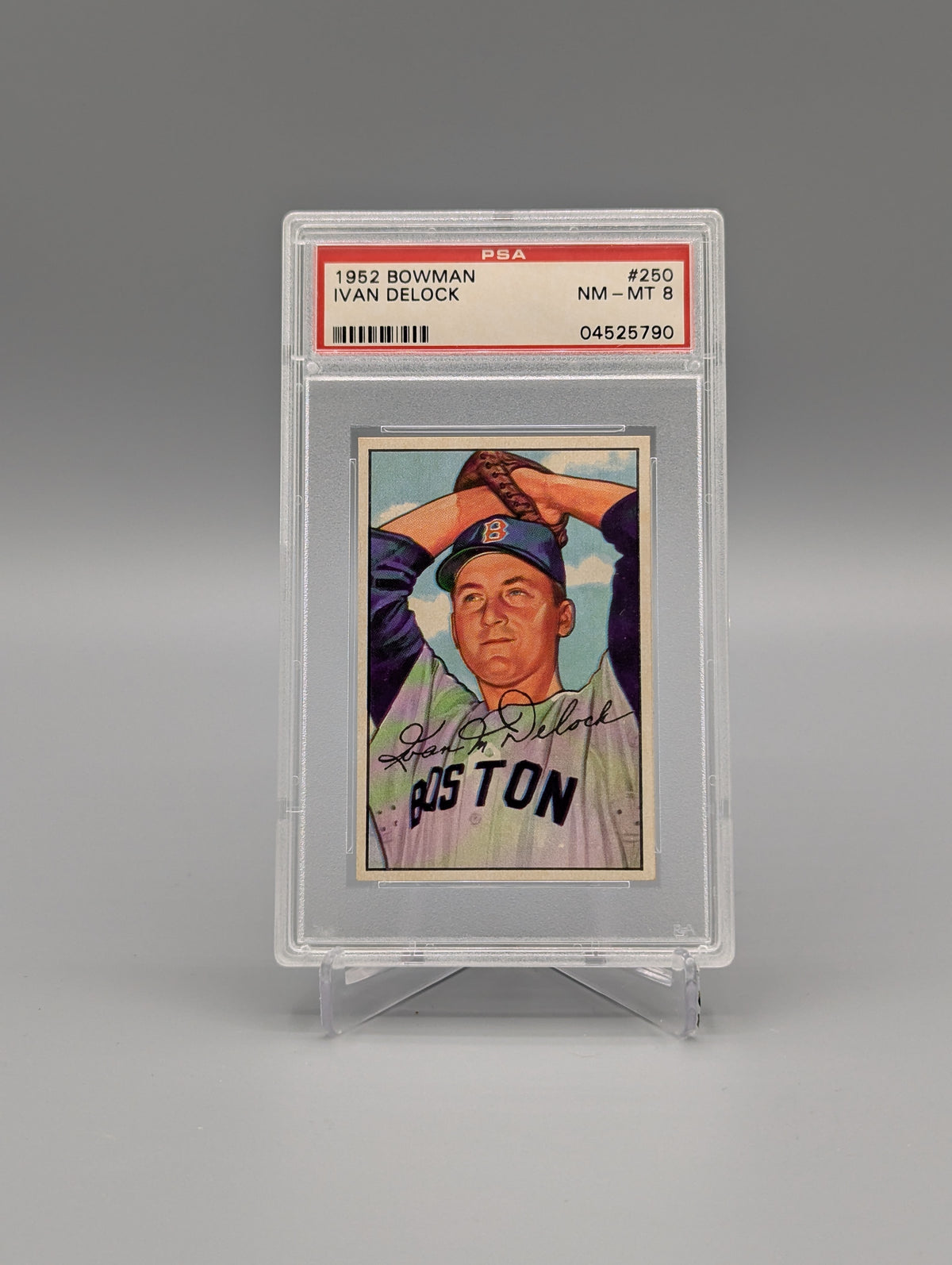 1952 Bowman #250 Ivan Delock Red Sox PSA 8