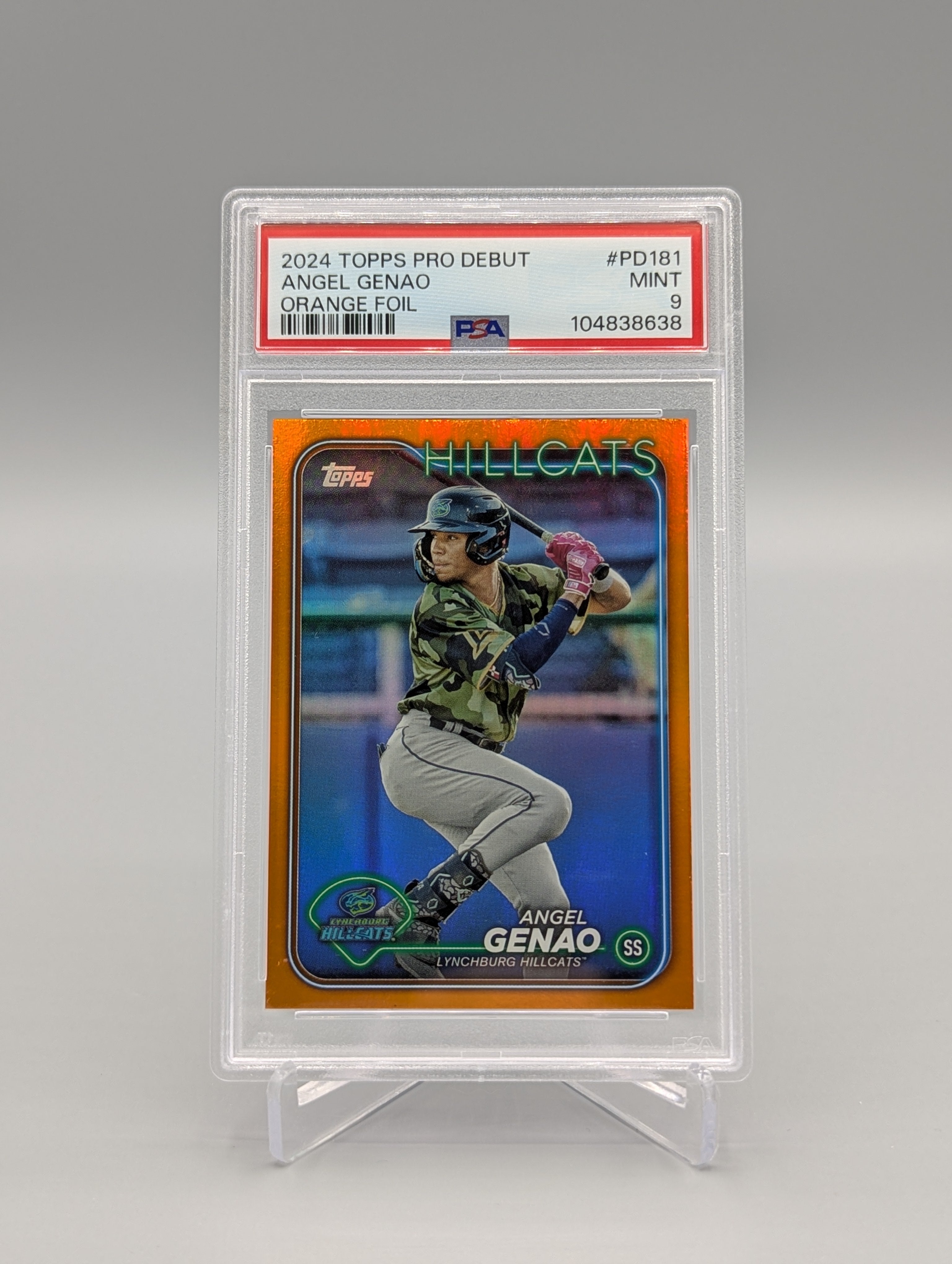 2024 Topps Pro Debut Orange #PD181 Angel Genao #/25 PSA 9 Hillcats