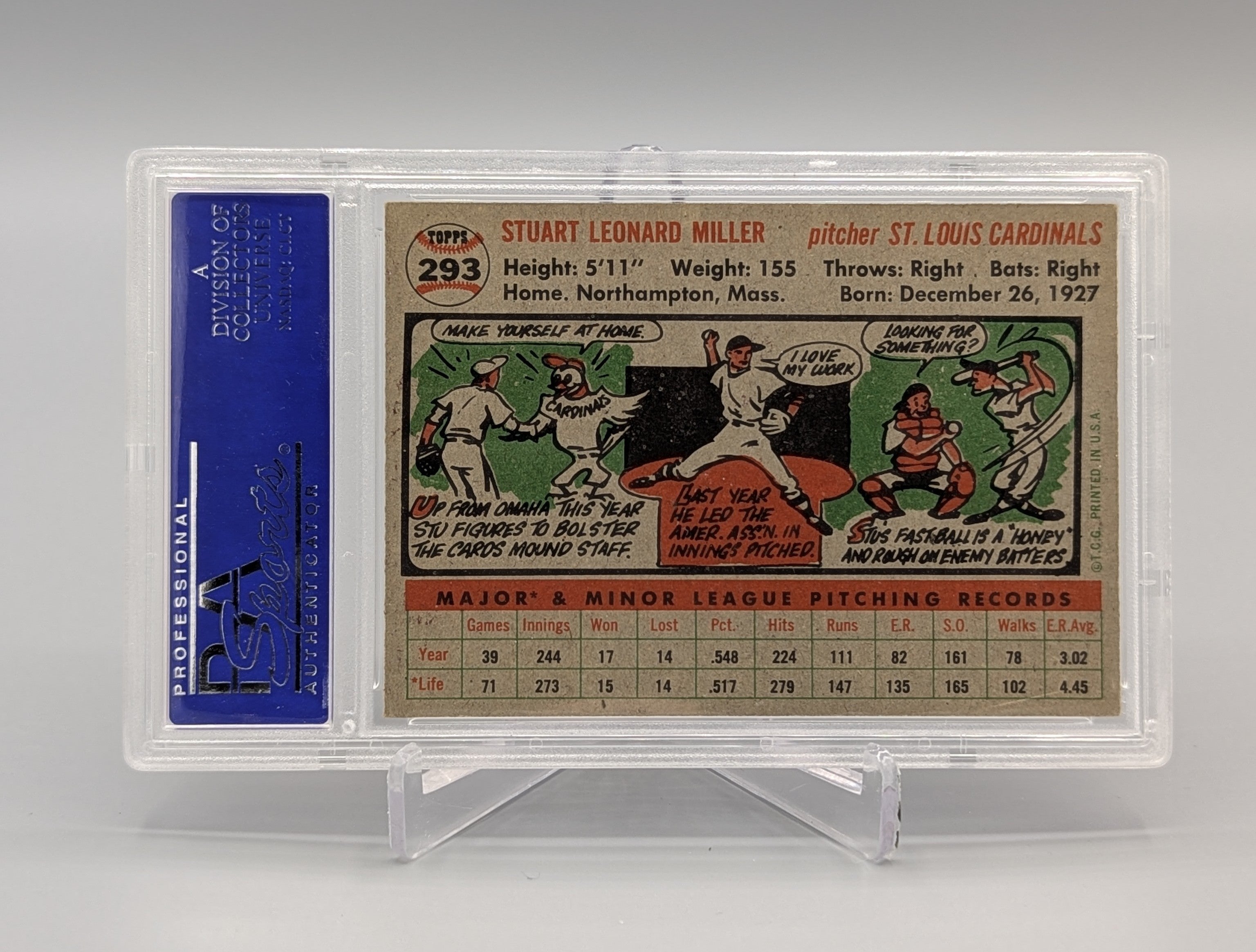 1956 Topps #293 Stu Miller PSA 5 Cardinals