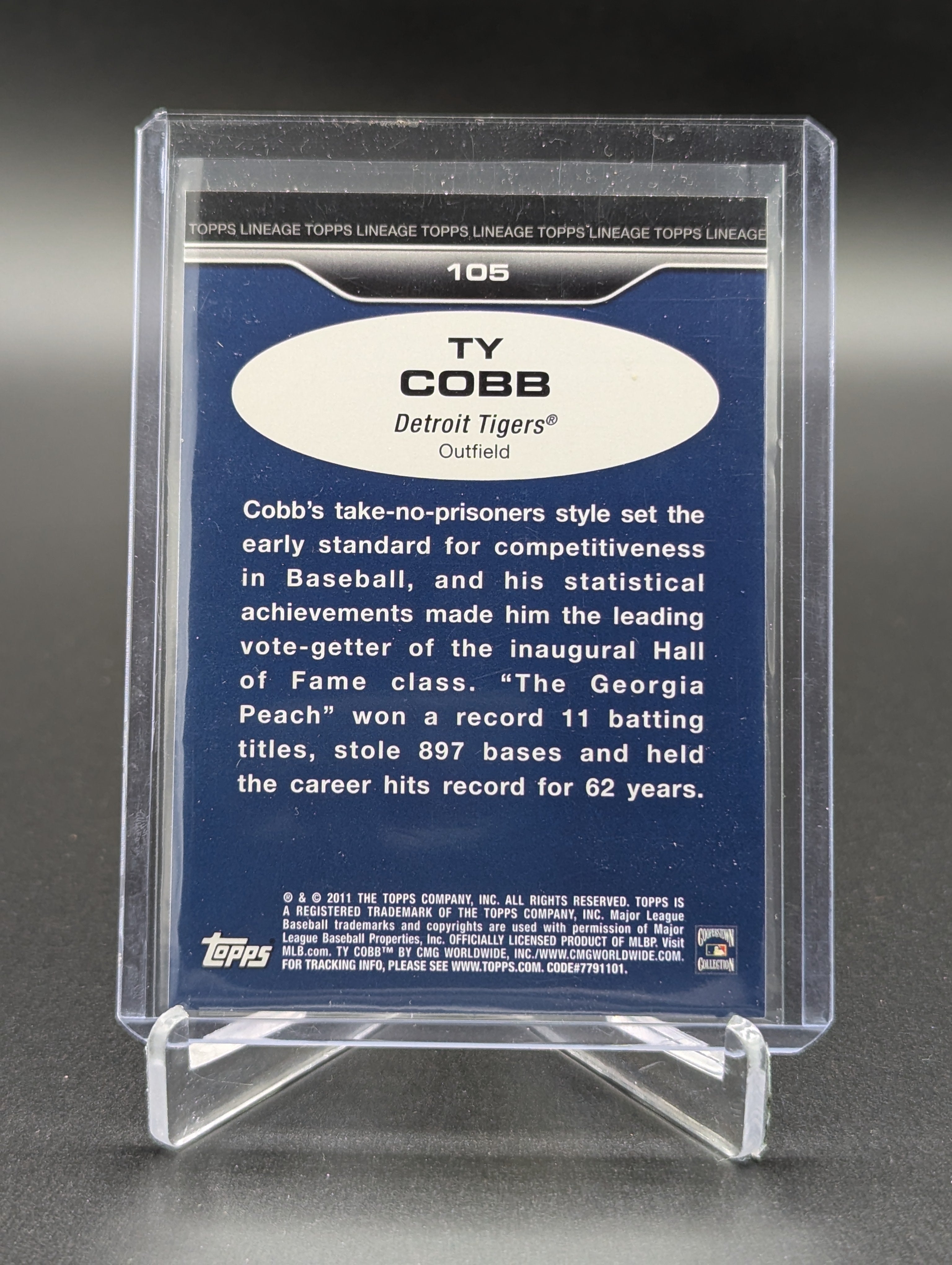 2011 Topps Lineage Refractor Diamond Anniversary #105 Ty Cobb Tigers
