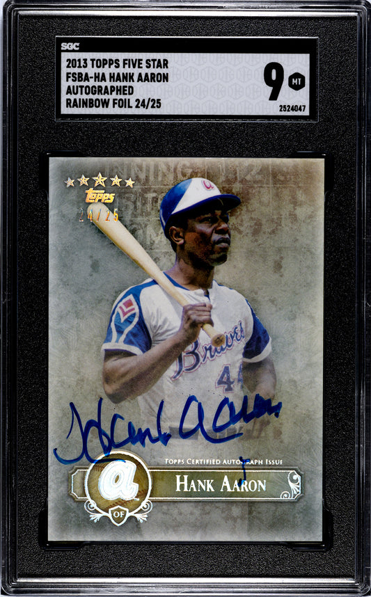 2013 Topps Five Star Rainbow Foil auto #/25 #FSBA-HA Hank Aaron Braves