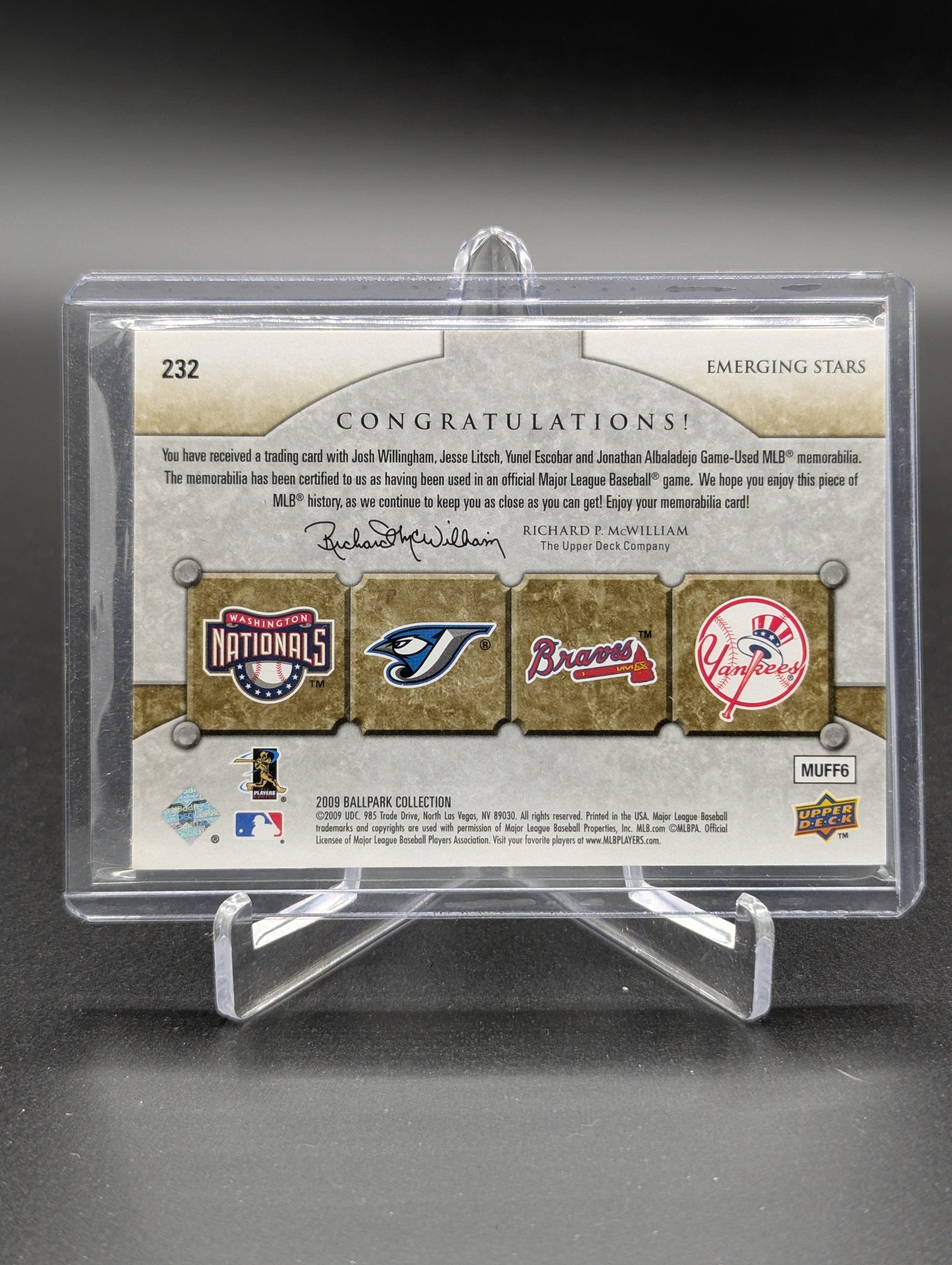 2009 Upper Deck Ballpark Collection Quad Relic #232 Willingham/Escobar /400