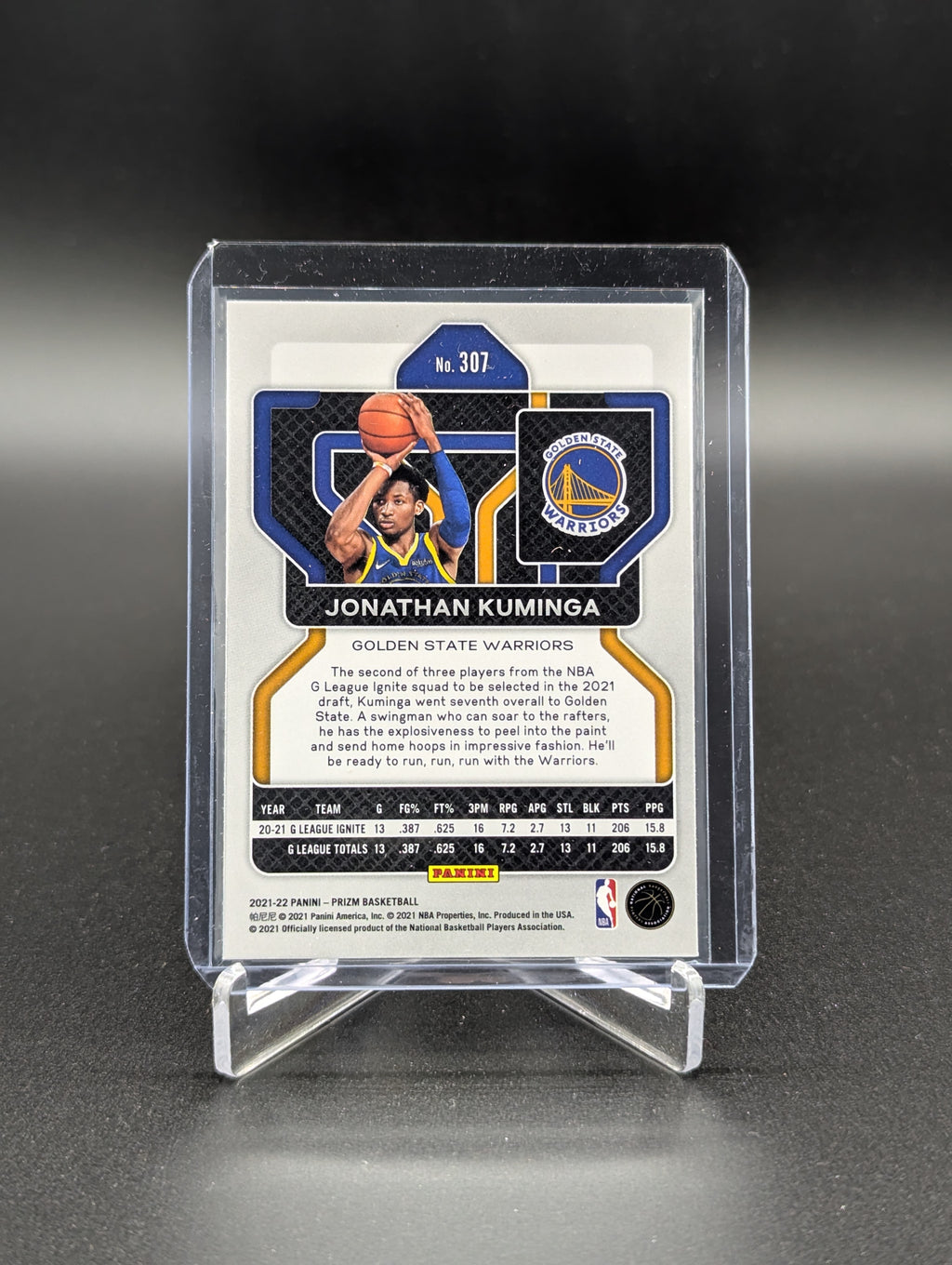 2021-22 Panini Prizm #307 Jonathan Kuminga RC Warriors