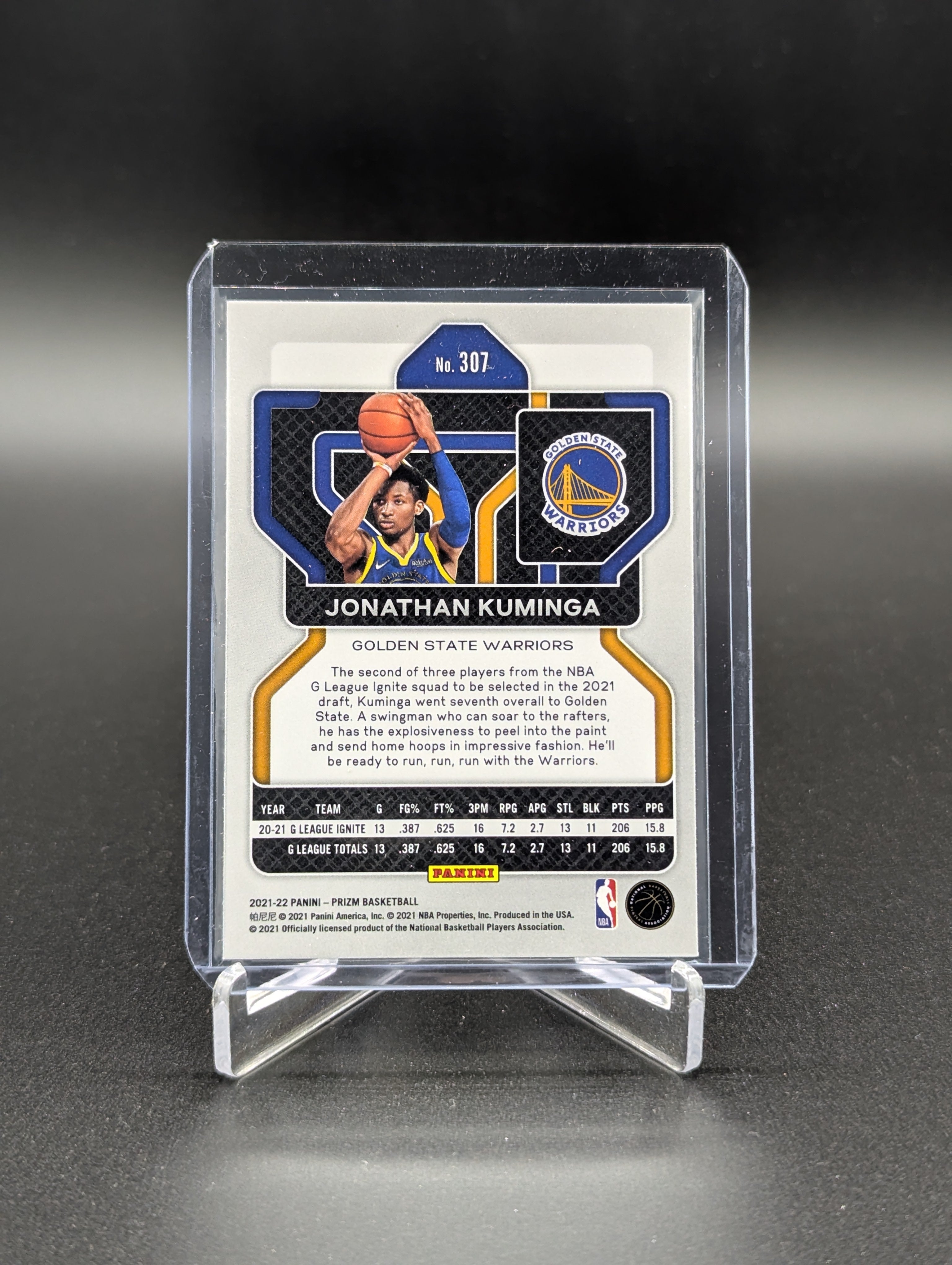 2021-22 Panini Prizm #307 Jonathan Kuminga RC Warriors