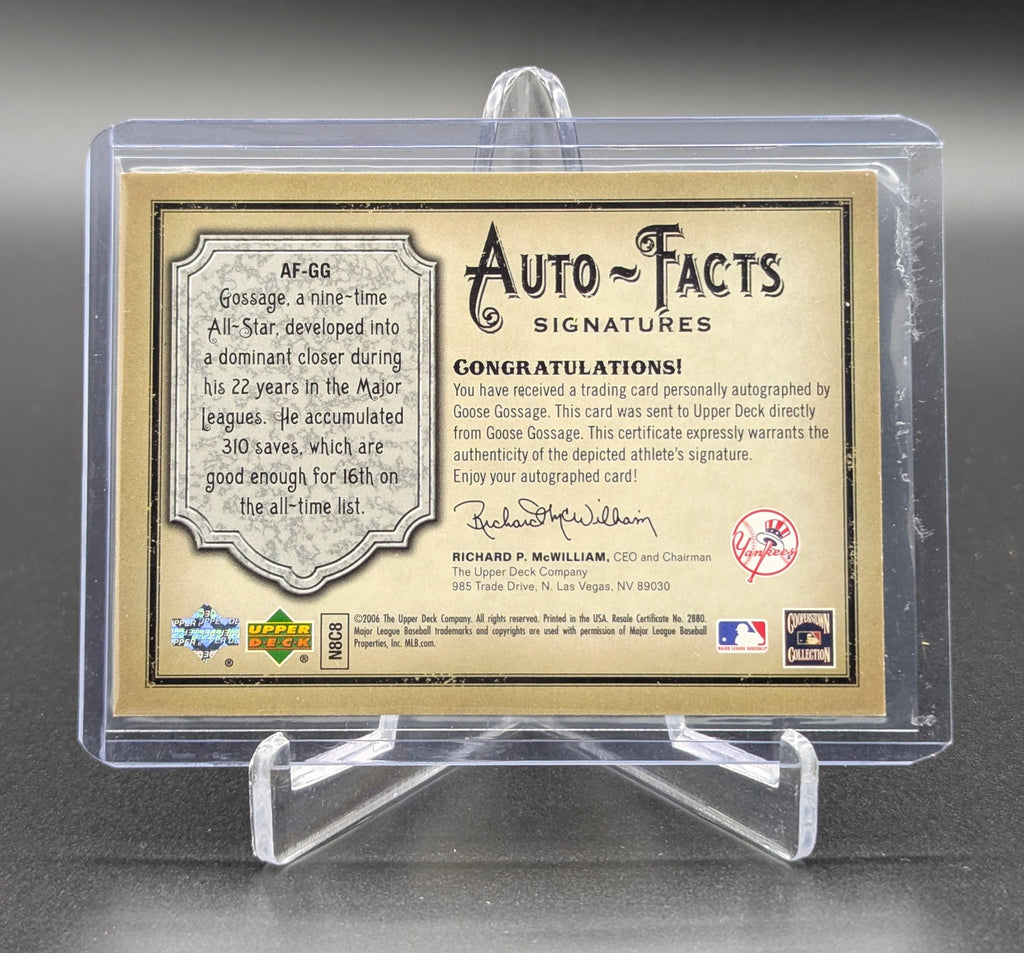 2006 UD Auto-Facts Signature /300 #AF-GG Goose Gossage Yankees