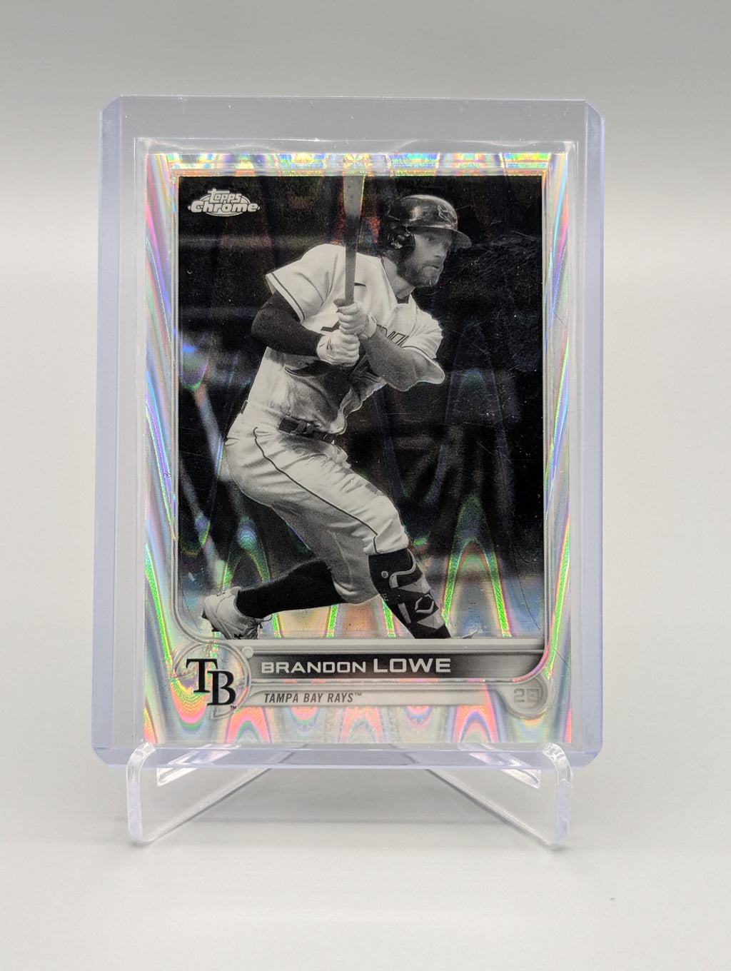 2022 Topps Chrome Sonic Black & White RayWave #107 Brandon Lowe Rays