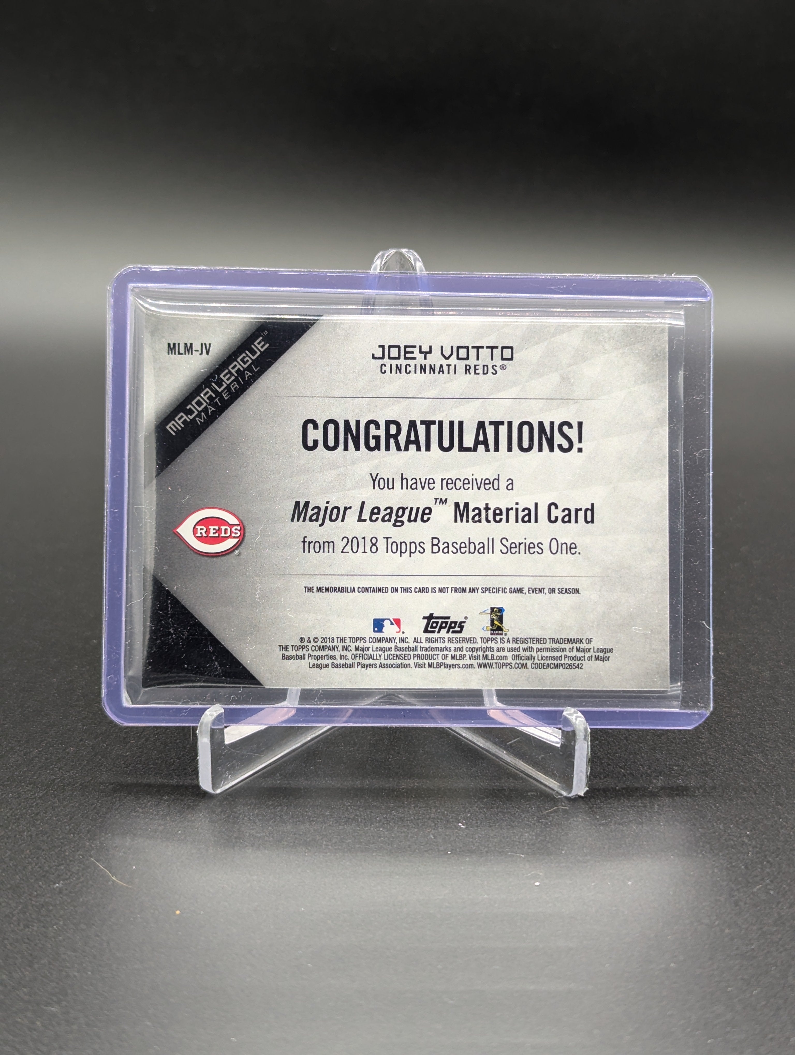 2018 Topps Major League Material #MLM-JV Joey Votto Reds