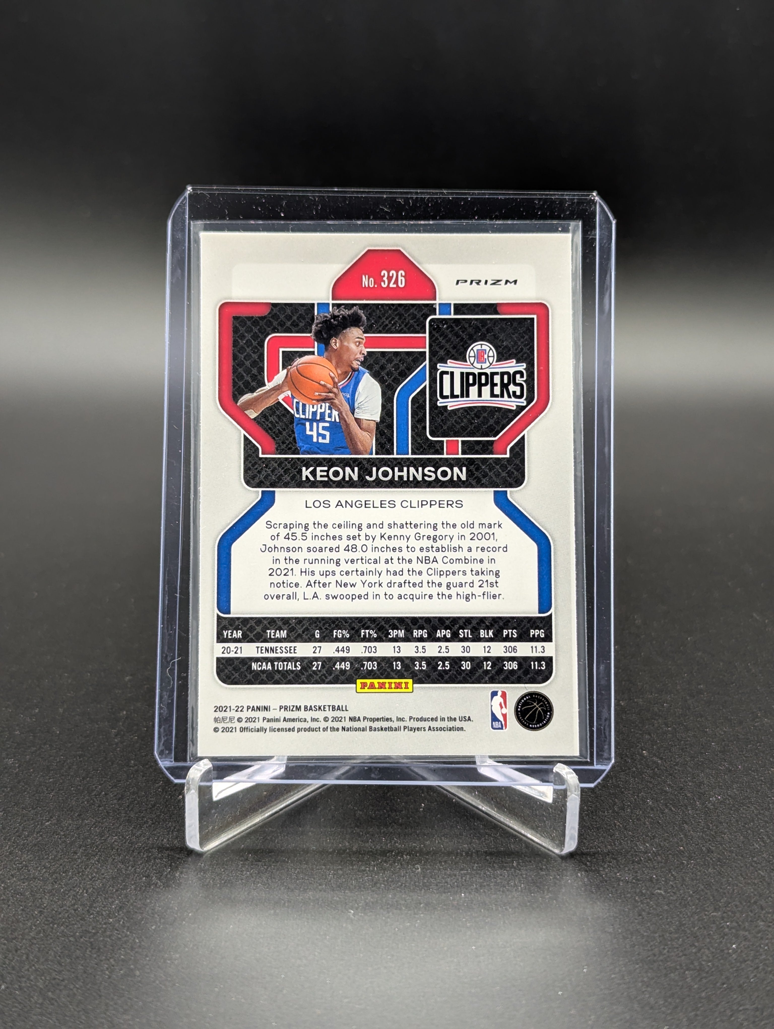 2021-22 Panini Prizm Silver #326 Keon Johnson Clippers