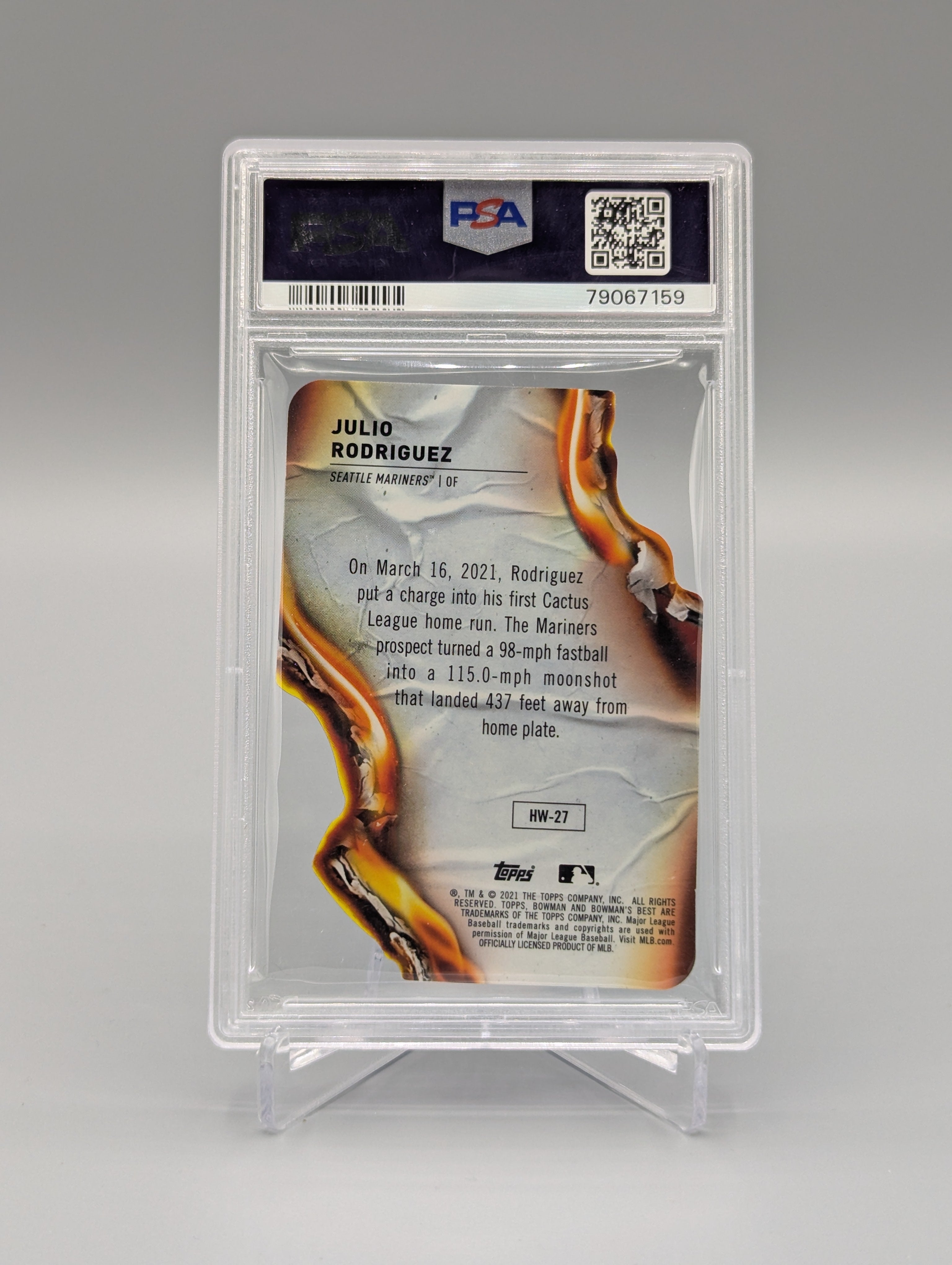2021 Bowman's Best Heatwave Atomic #HW27 Julio Rodriguez RC PSA 10 Mariners