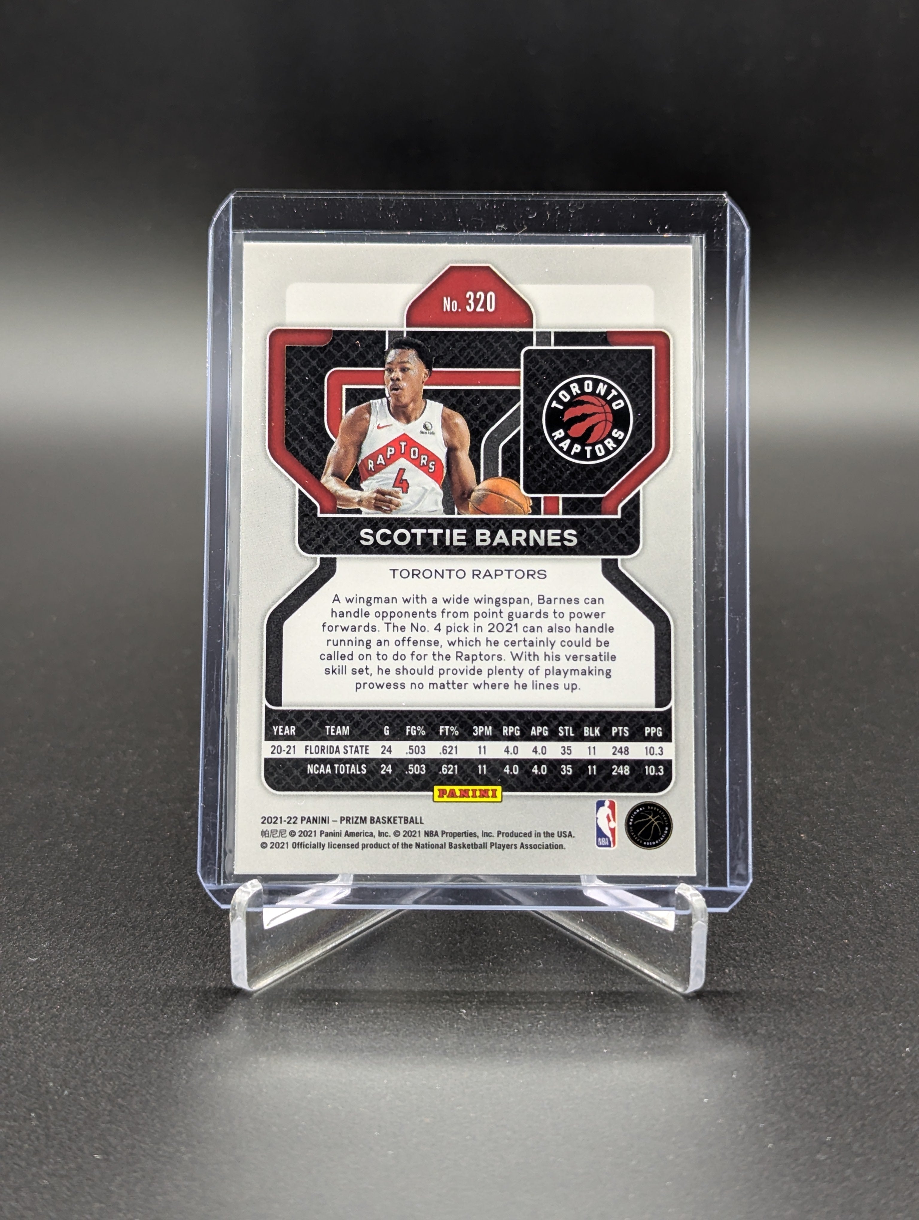 2021-22 Panini Prizm #320 Scottie Barnes RC Raptors