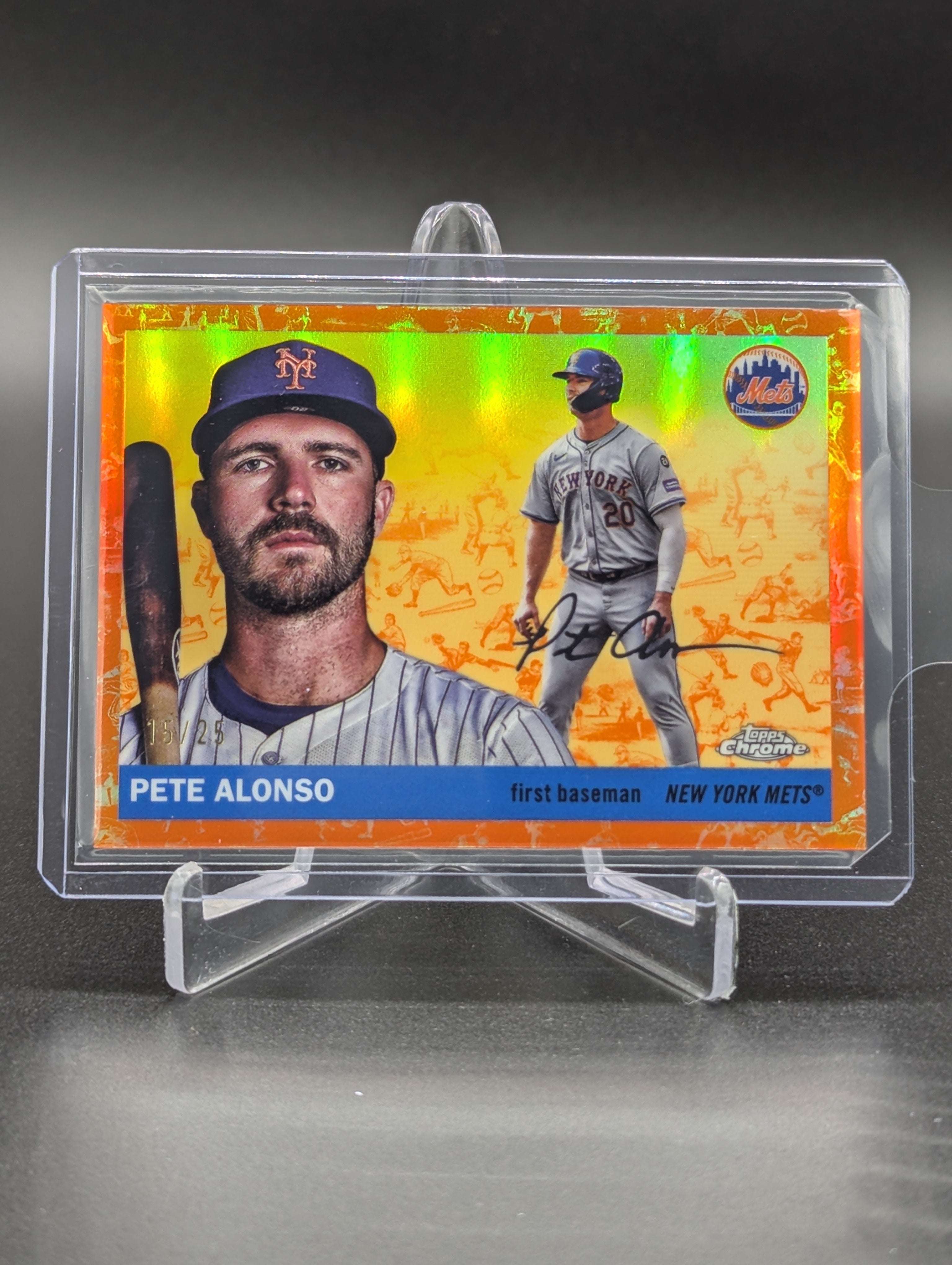 2025 Topps Chrome Platinum Toile White Orange /25 #193 Pete Alonso