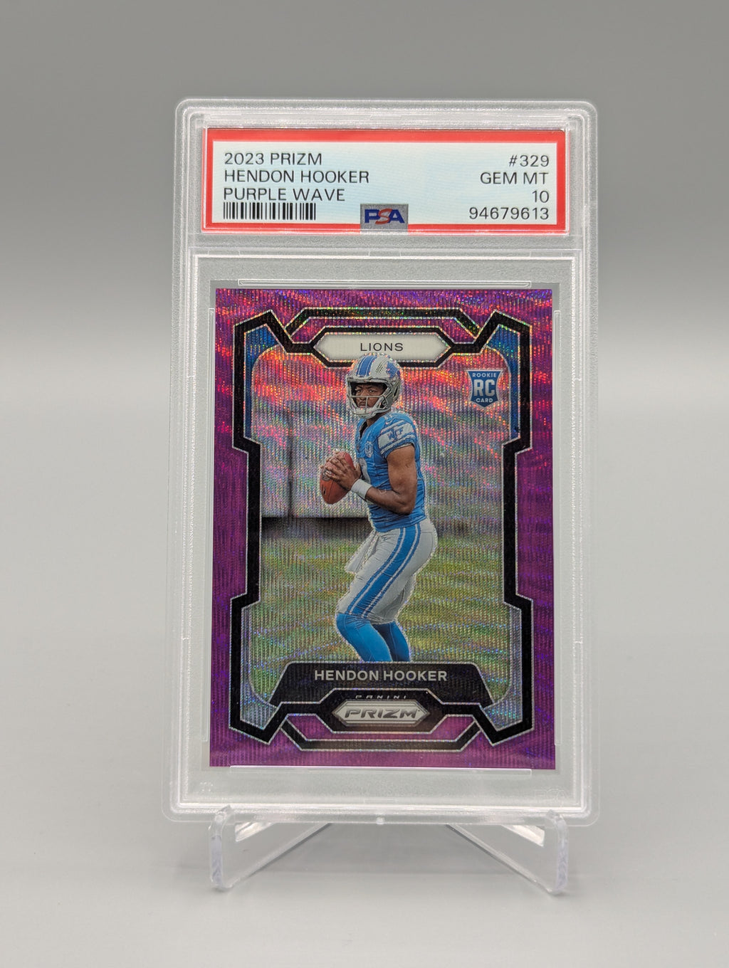 2023 Prizm Purple Wave /99 #329 Hendon Hooker RC RC PSA 10 Lions
