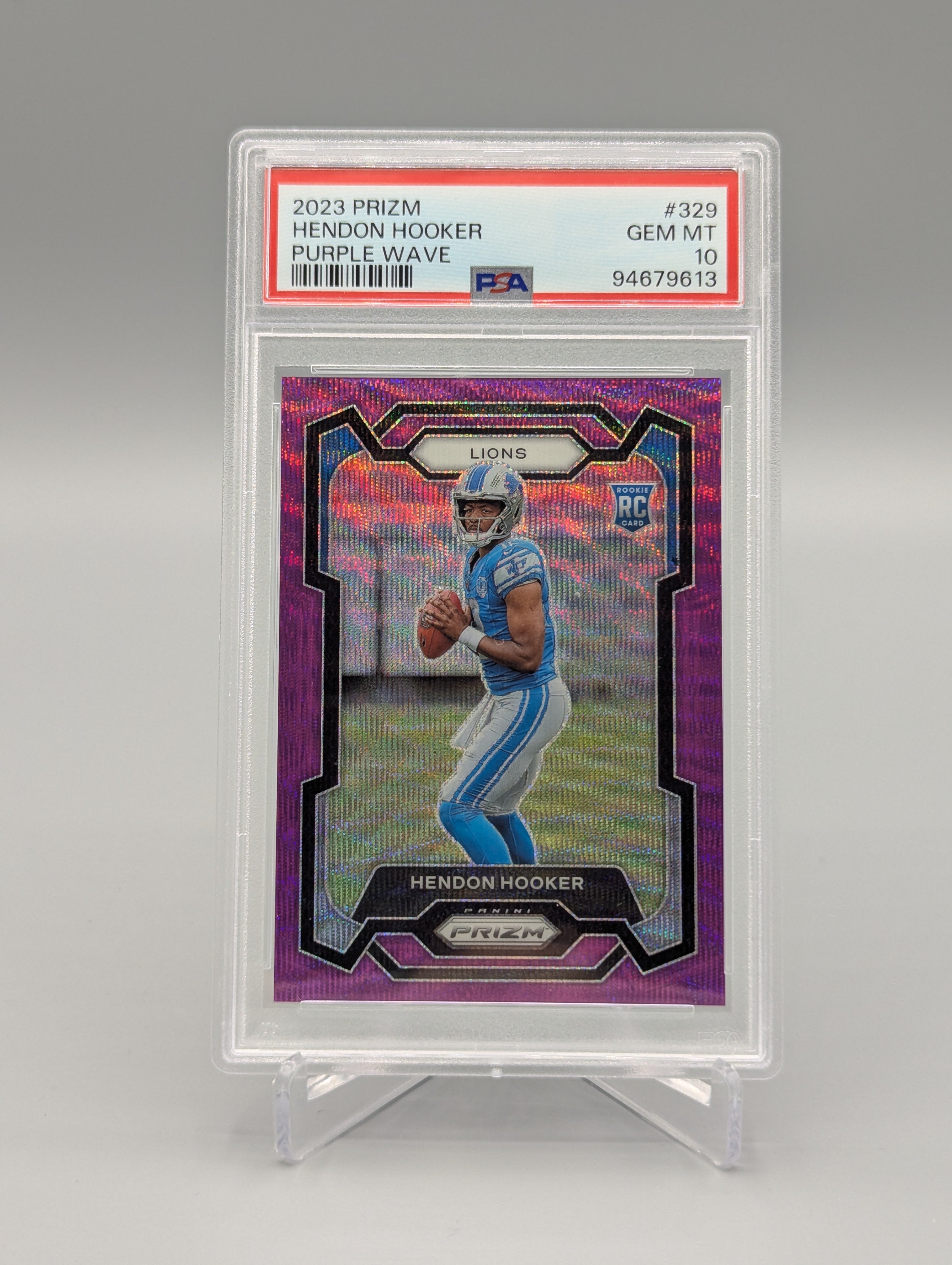 2023 Prizm Purple Wave /99 #329 Hendon Hooker RC RC PSA 10 Lions