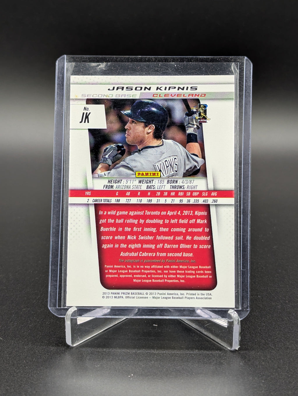 2013 Panini Prizm Prizm Auto #JK Jason Kipnis Indians