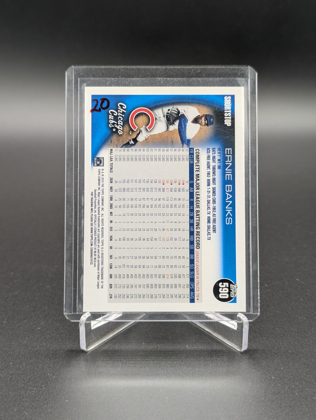 2010 Topps HOF Short Print SP #590 Ernie Banks Cubs