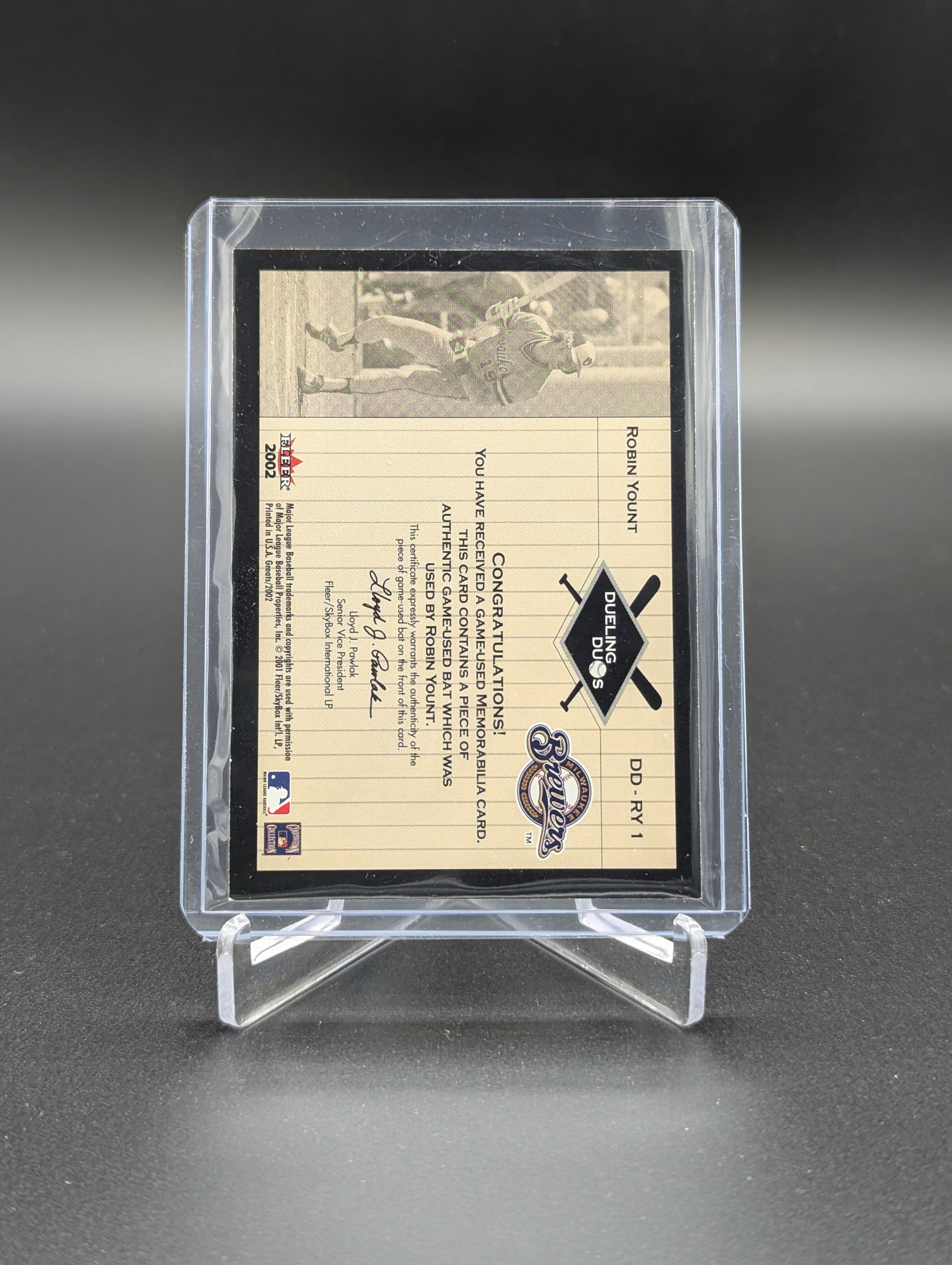 2002 Fleer Greats Dueling Duos Robin Yount Dave Winfield