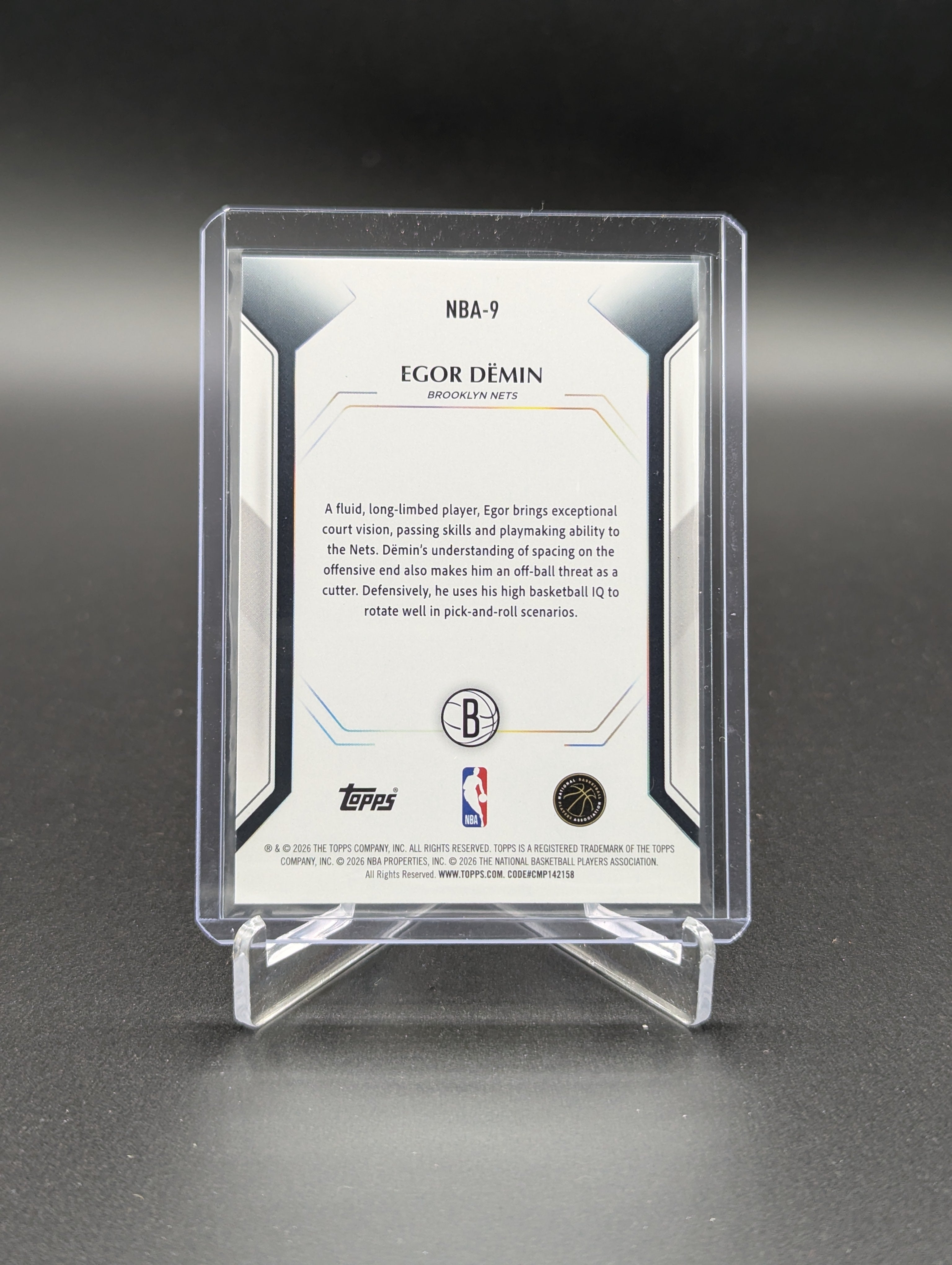 2026 Topps Collectors Kit Foil Exclusive #NBA-9 Egor Demin RC Nets