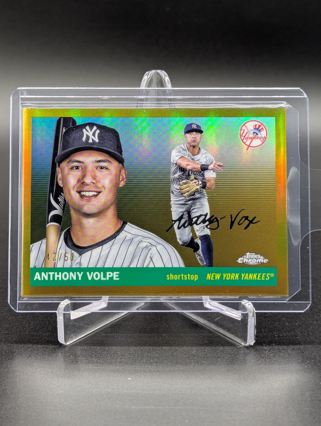 2025 Topps Chrome Platinum Gold Refractor /50 #162 Anthony Volpe