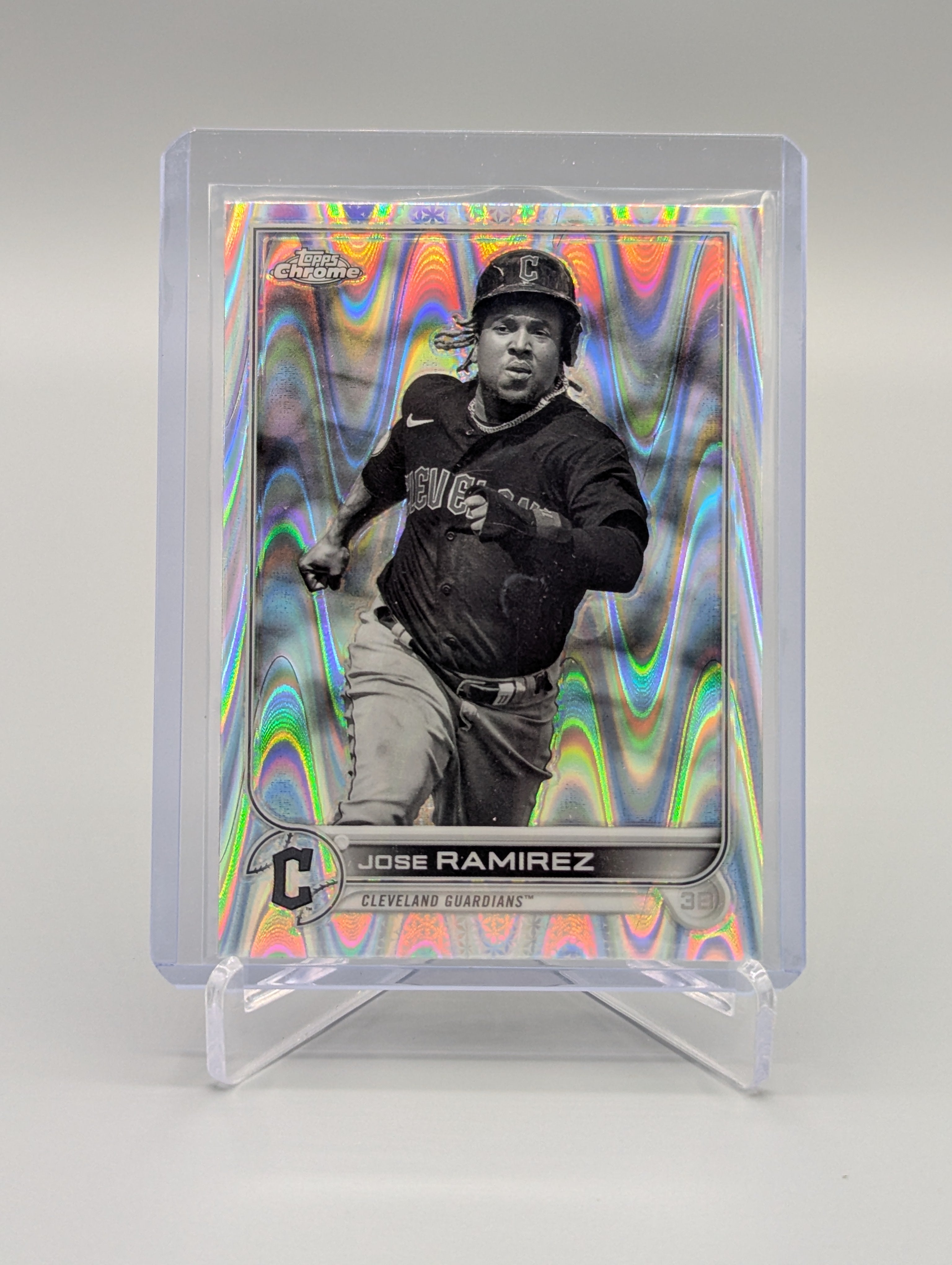 2022 Topps Chrome Sonic Black & White RayWave #151 Jose Ramirez Guardians