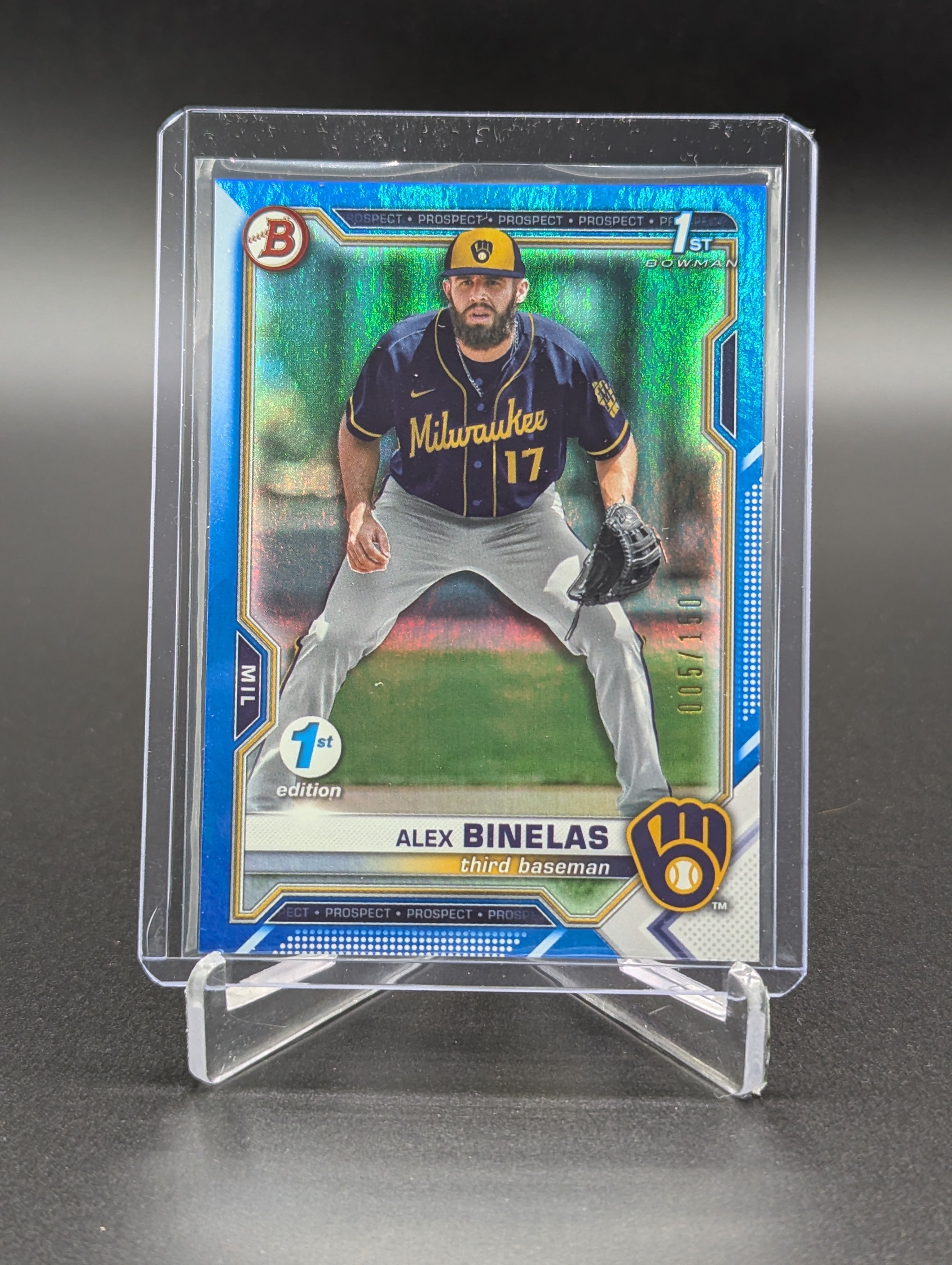 2021 Bowman Draft 1st Edition Blue Foil /150 #BD-79 Alex Binelas