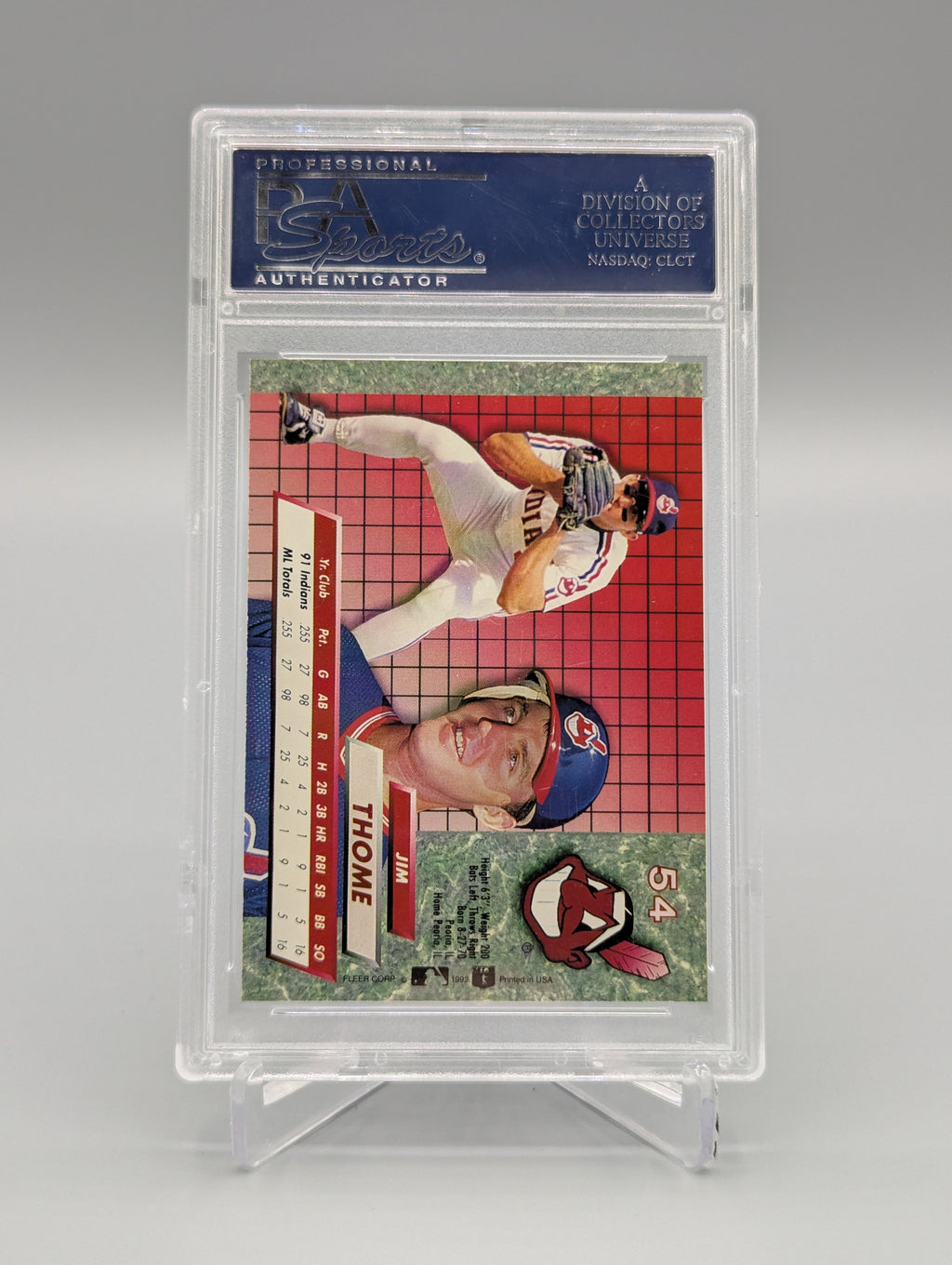1992 Ultra #54 Jim Thome RC PSA 10 Indians