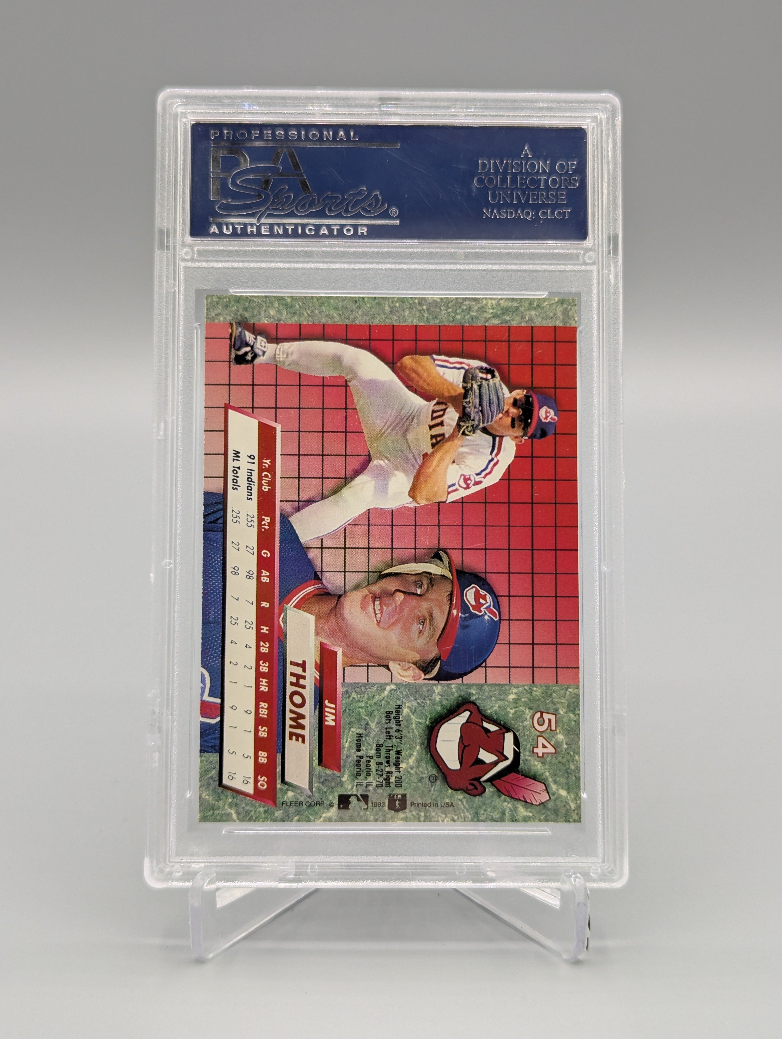 1992 Ultra #54 Jim Thome RC PSA 10 Indians