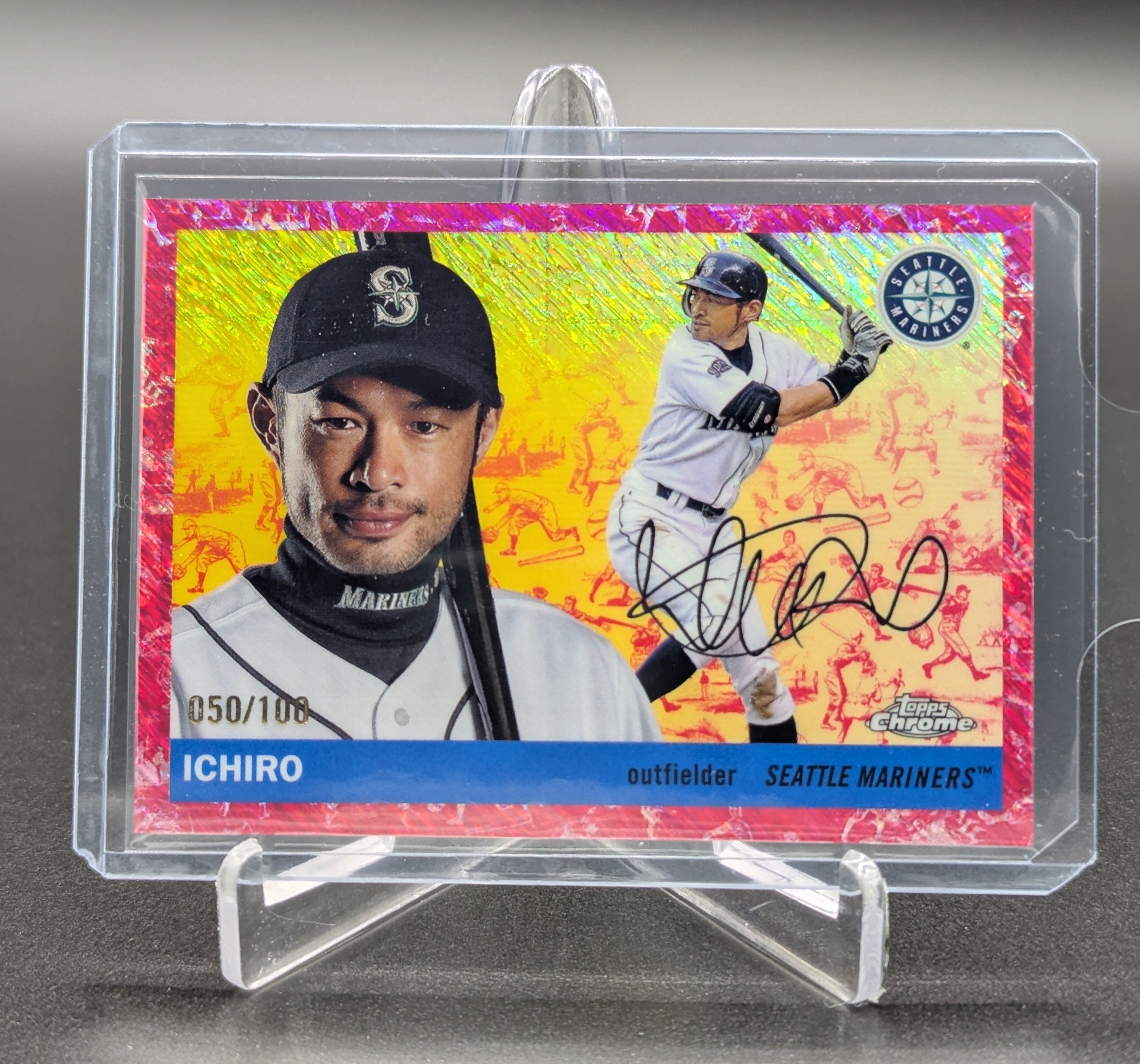 2025 Topps Chrome Platinum Toile Cream Fuchsia /100 #204 Ichiro