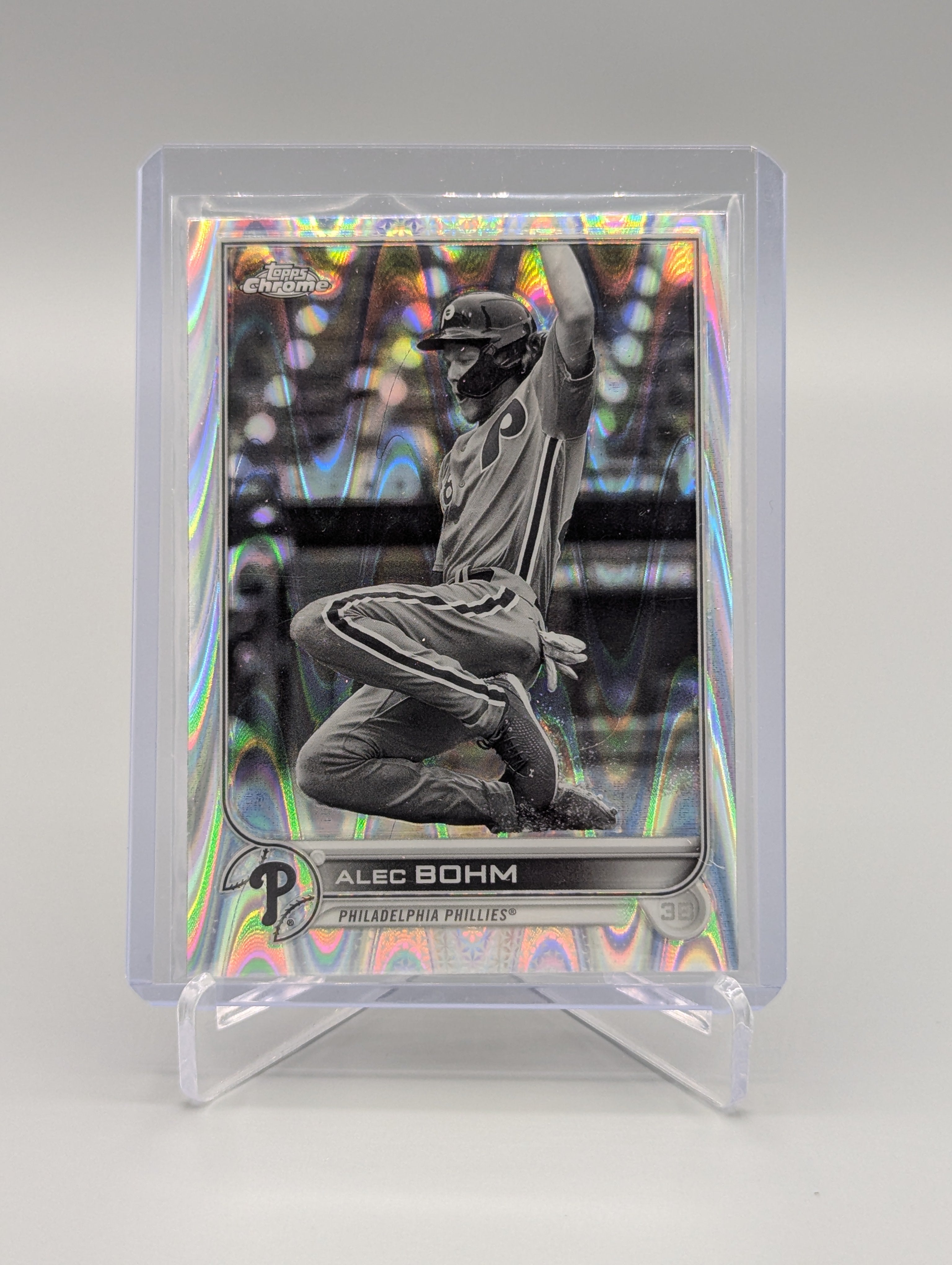 2022 Topps Chrome Sonic Black & White RayWave #99 Alec Bohm Phillies