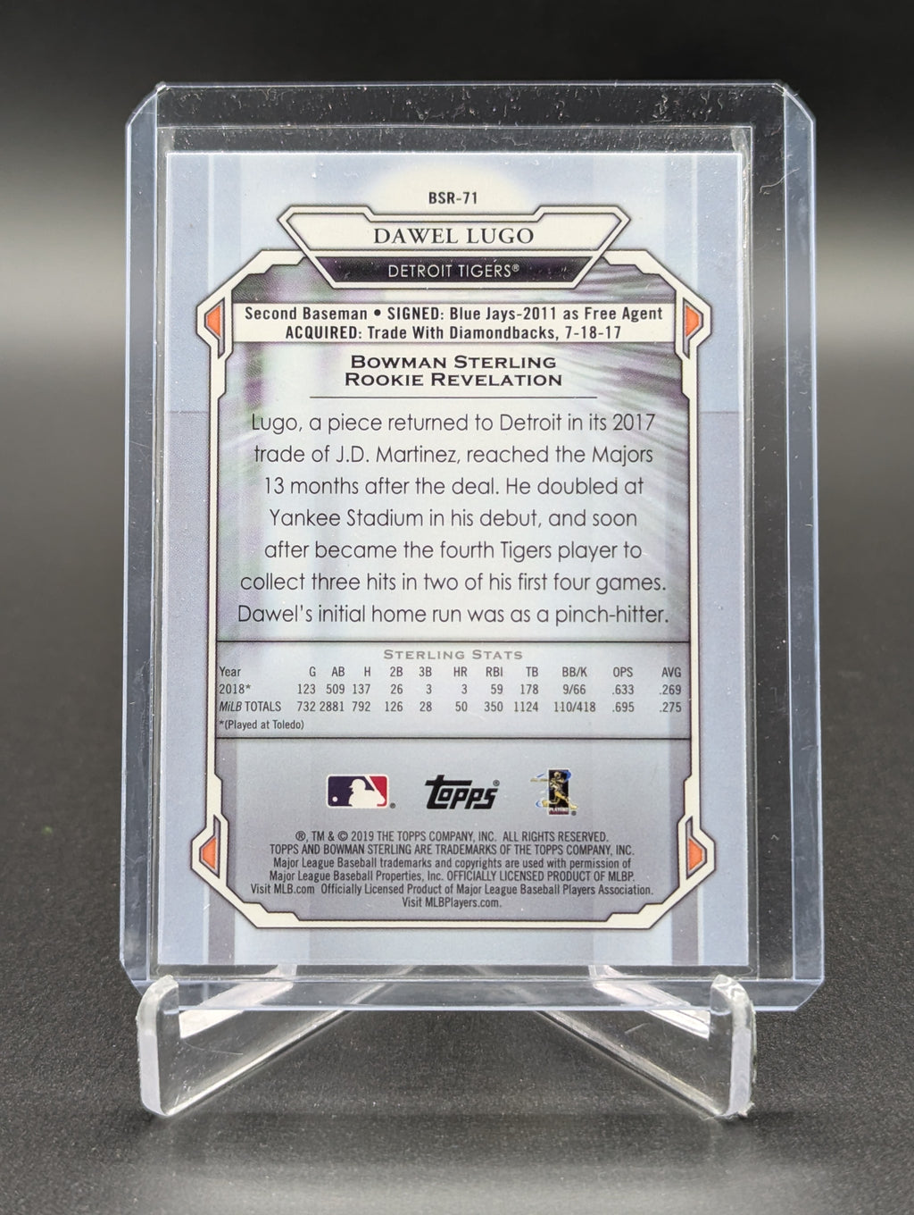 2019 Bowman Sterling RC #BSR-71 Dawel Lugo Tigers