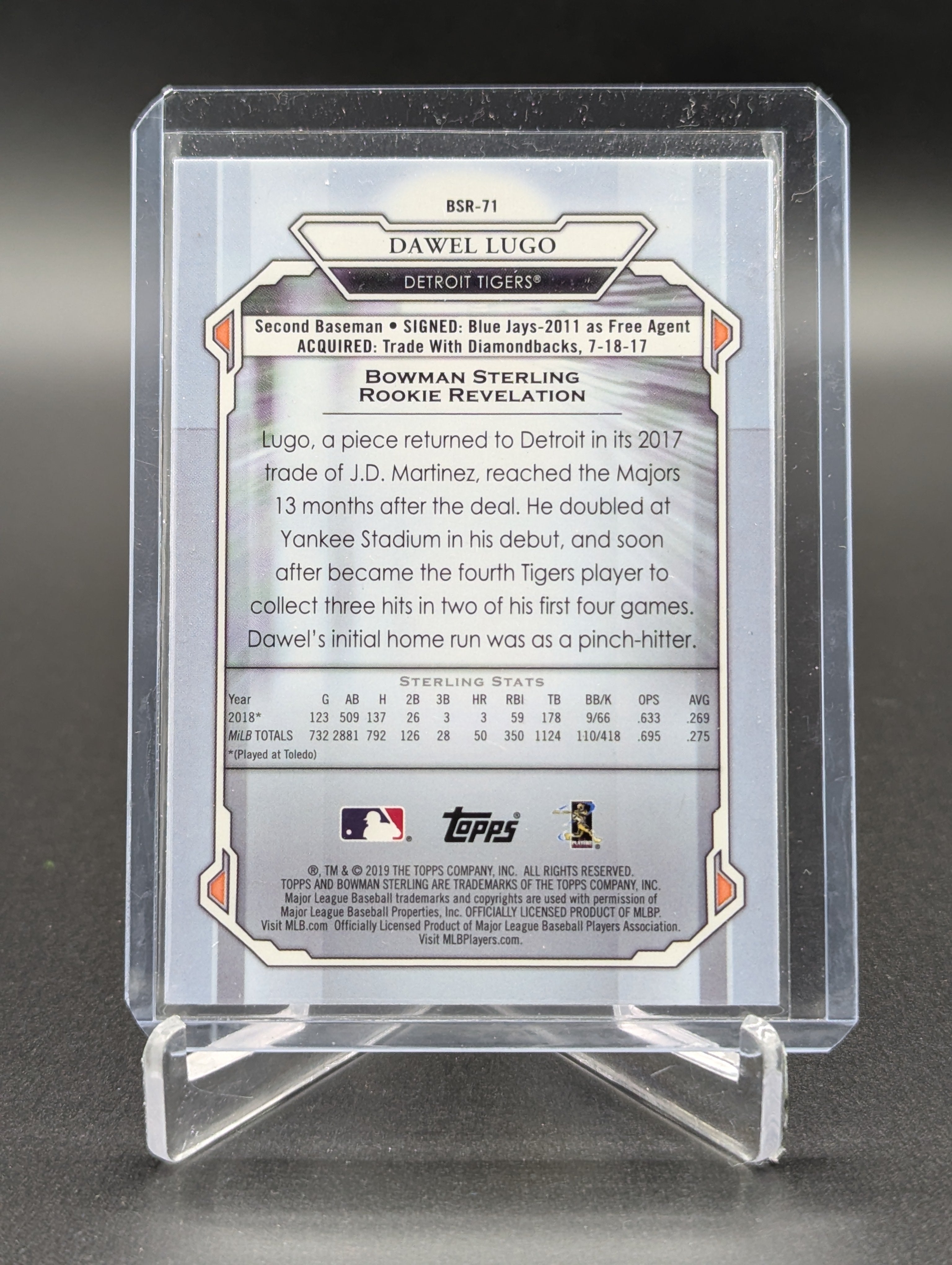 2019 Bowman Sterling RC #BSR-71 Dawel Lugo Tigers