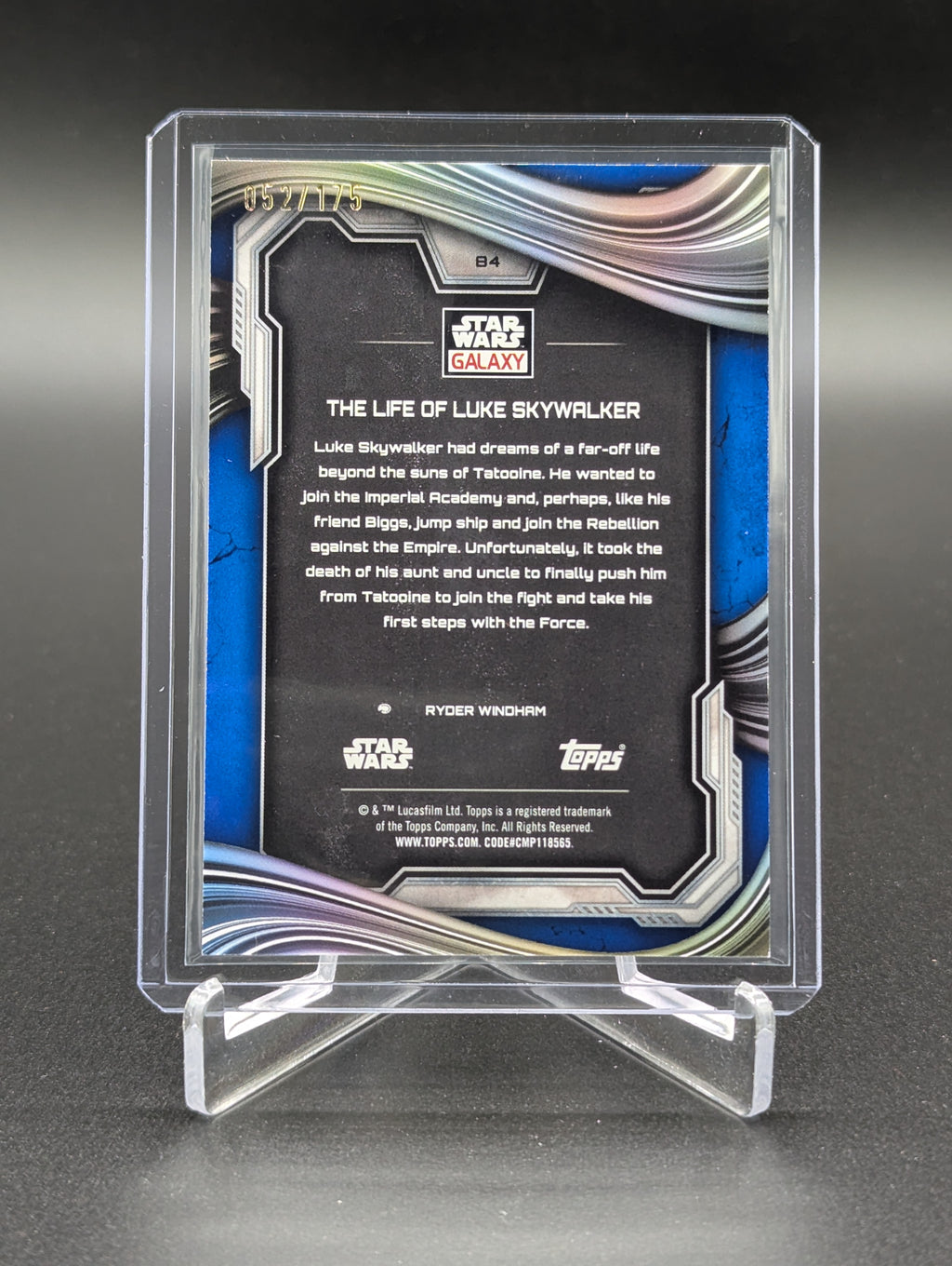 2025 Topps Chrome Star Wars Galaxy Blue Raywave #84 Luke Skywalker