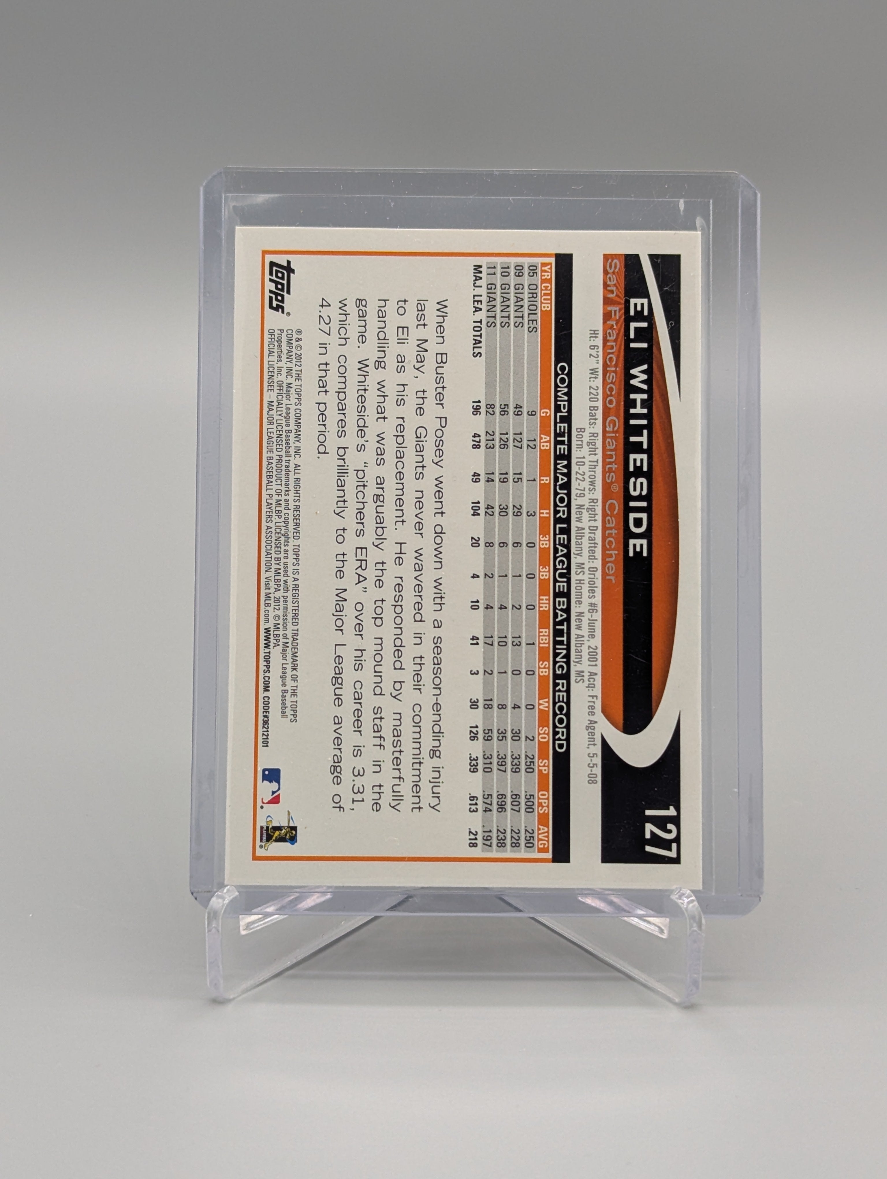 2022 Topps Gold Sparkle #127 Eli Whiteside Giants