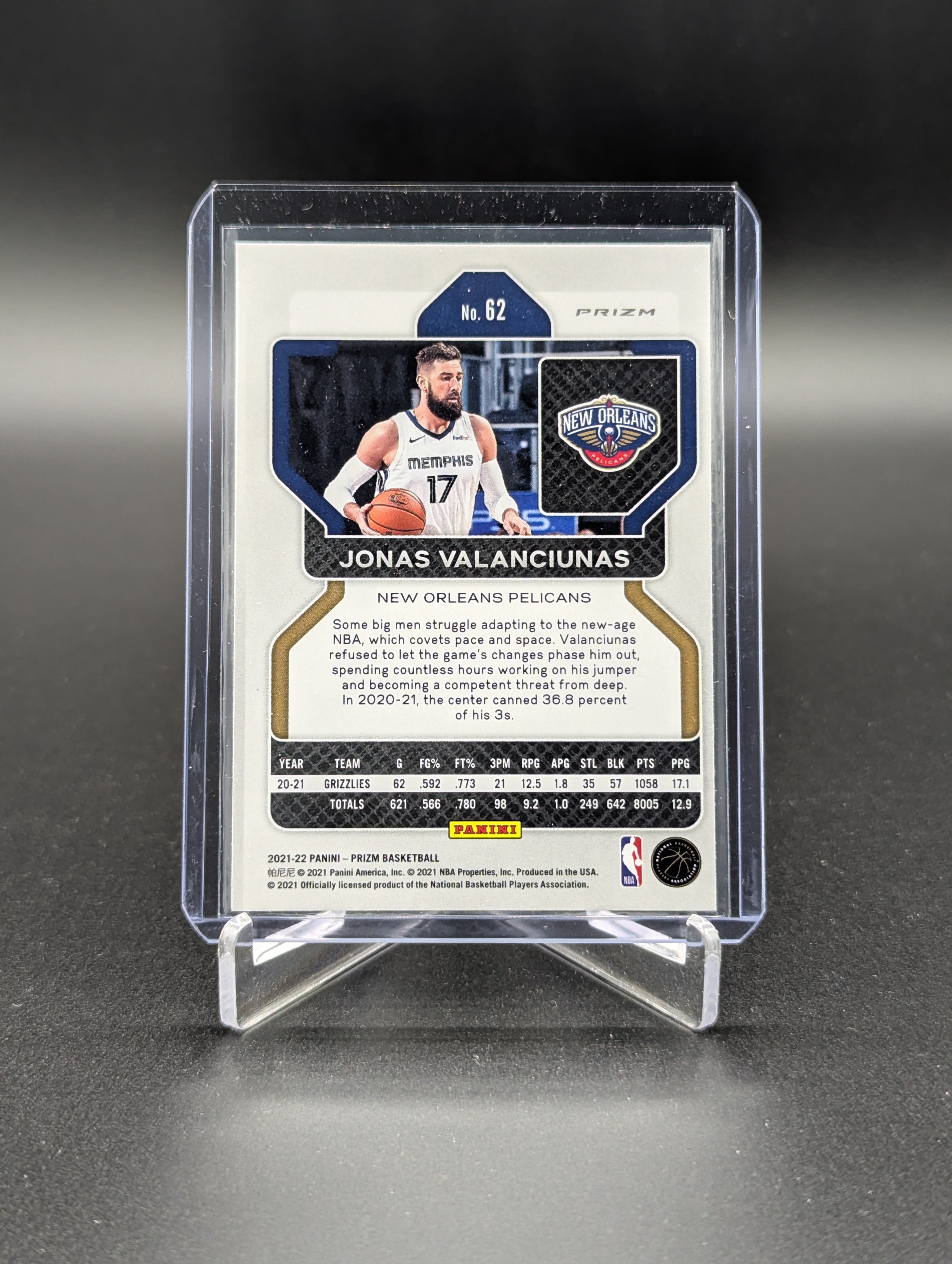 2021-22 Panini Prizm NBA 75th Prizm #62 Jonas Valanciunas Pelicans