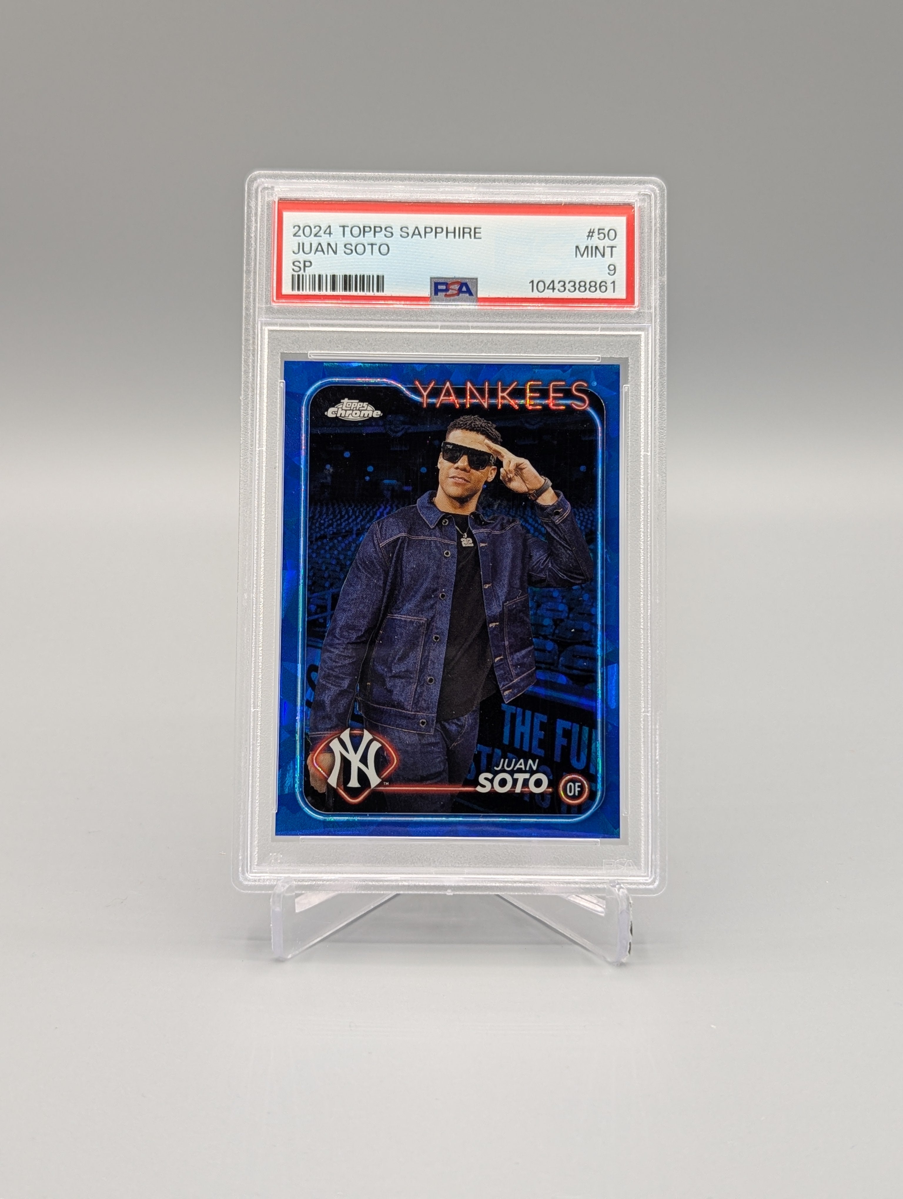 2024 Topps Chrome Sapphire SP #50 Juan Soto PSA 9 Yankees